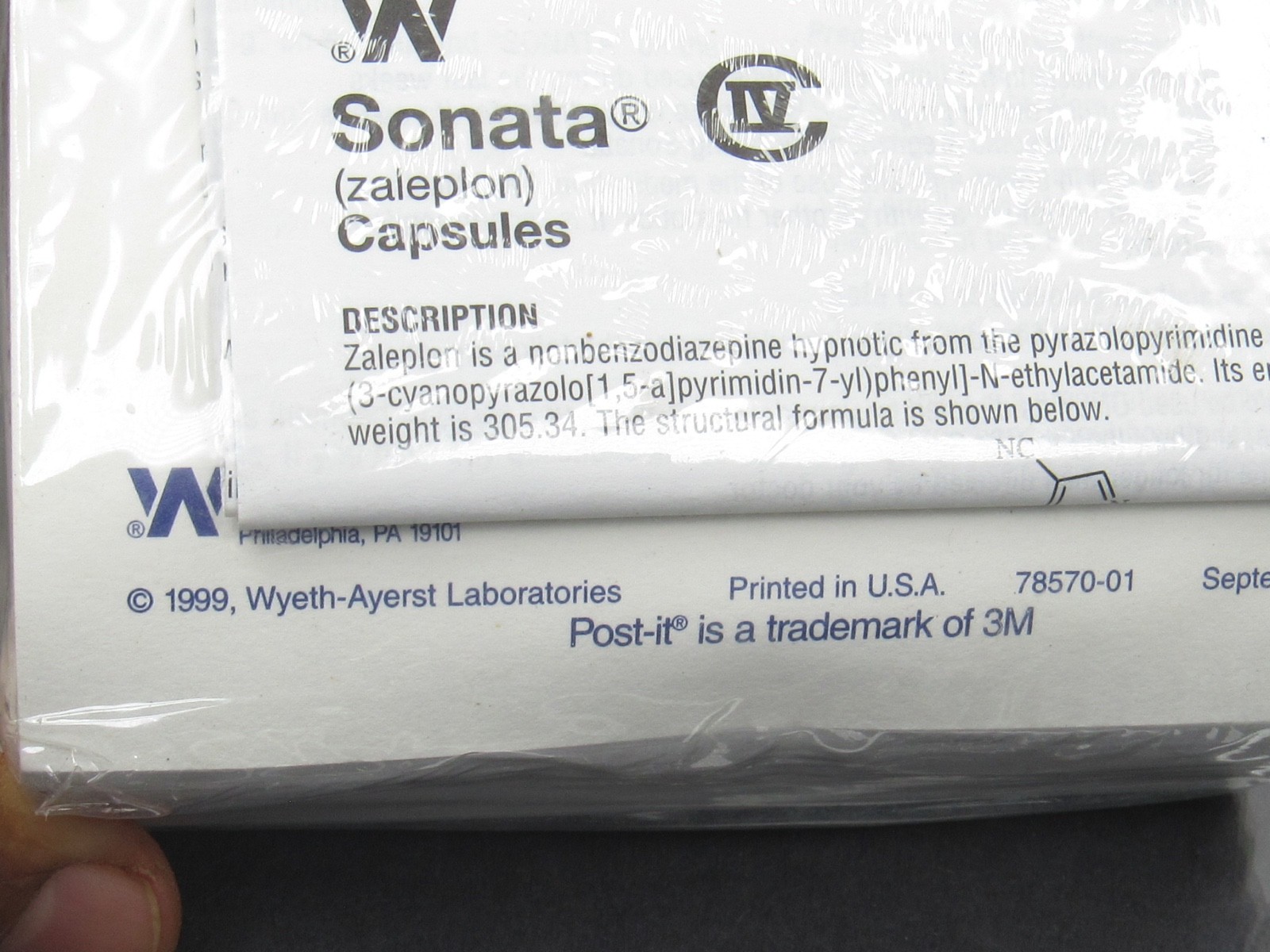 1999 Sonata CIV Drug Rep Notepads Pharmaceutical Sticky Notes Sealed Lot of 5