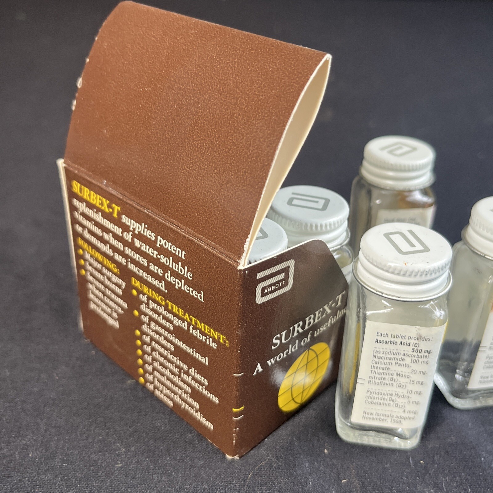 (9) Vintage Abbott Laboratories SURBEX-T Pharmacy Displays Medical