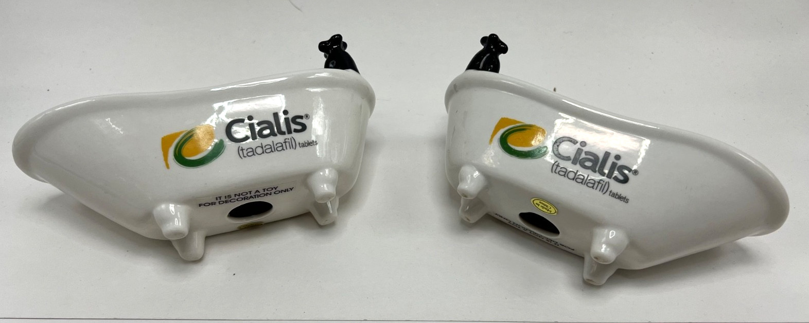 2 CIALIS Pharmaceutical Ceramic Bathtub 6×3 Promo Soap Dish