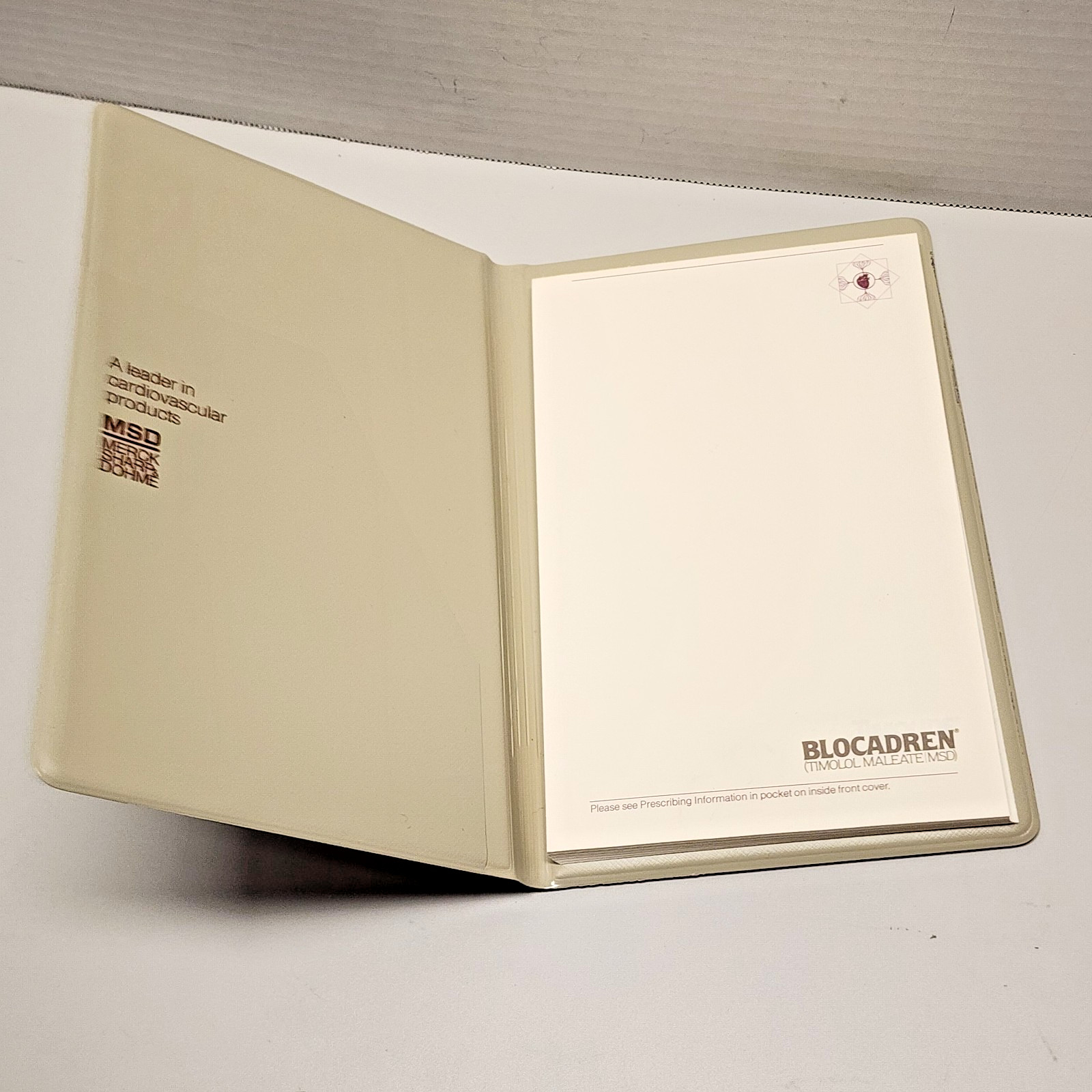Vtg Blocadren Timolol Maleate Note Pad Book Drug RX Pharmaceutical Rep Promo