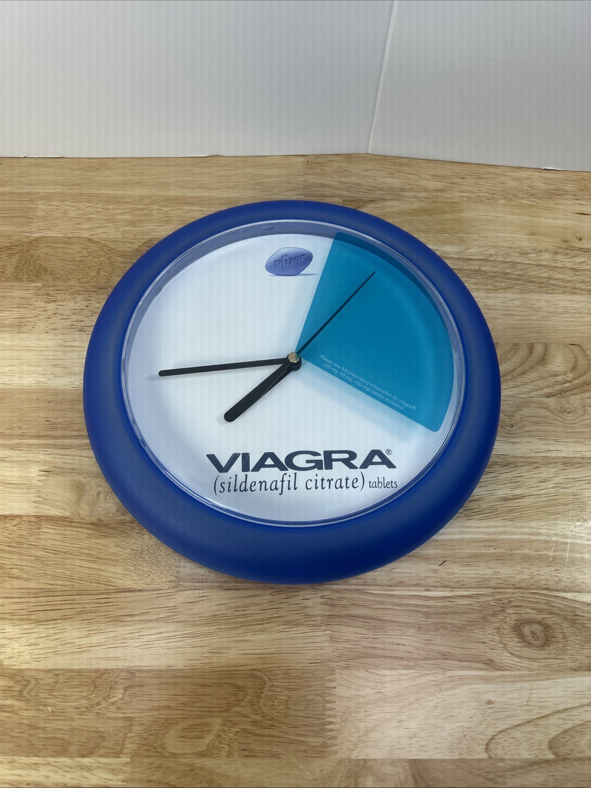 Viagra Clock Pfizer Blue White Drug Rep Marketing Promo Pharma Advertising Vtg