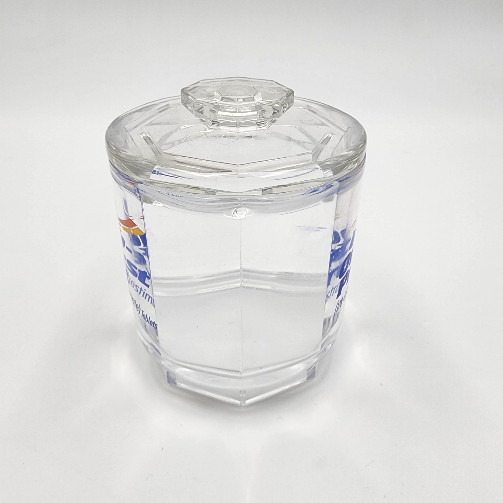 Ortho-Prefest Clear Transparent Plastic Hexagon Lidded Company Jars Lot of 4