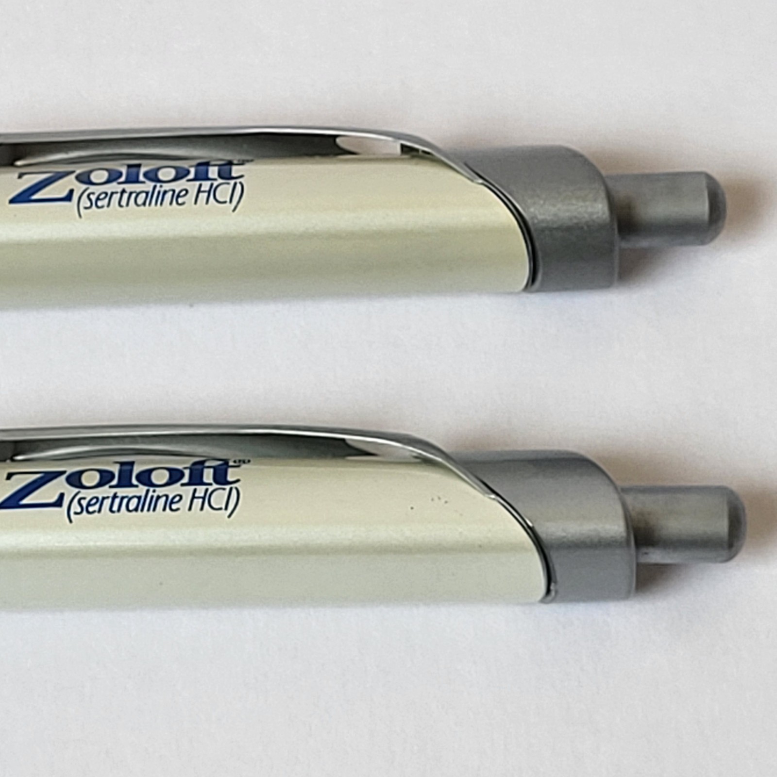 Zoloft Triangular Metal Pens (2) Drug Rep Pharma RX Promo Advertise Collectibles