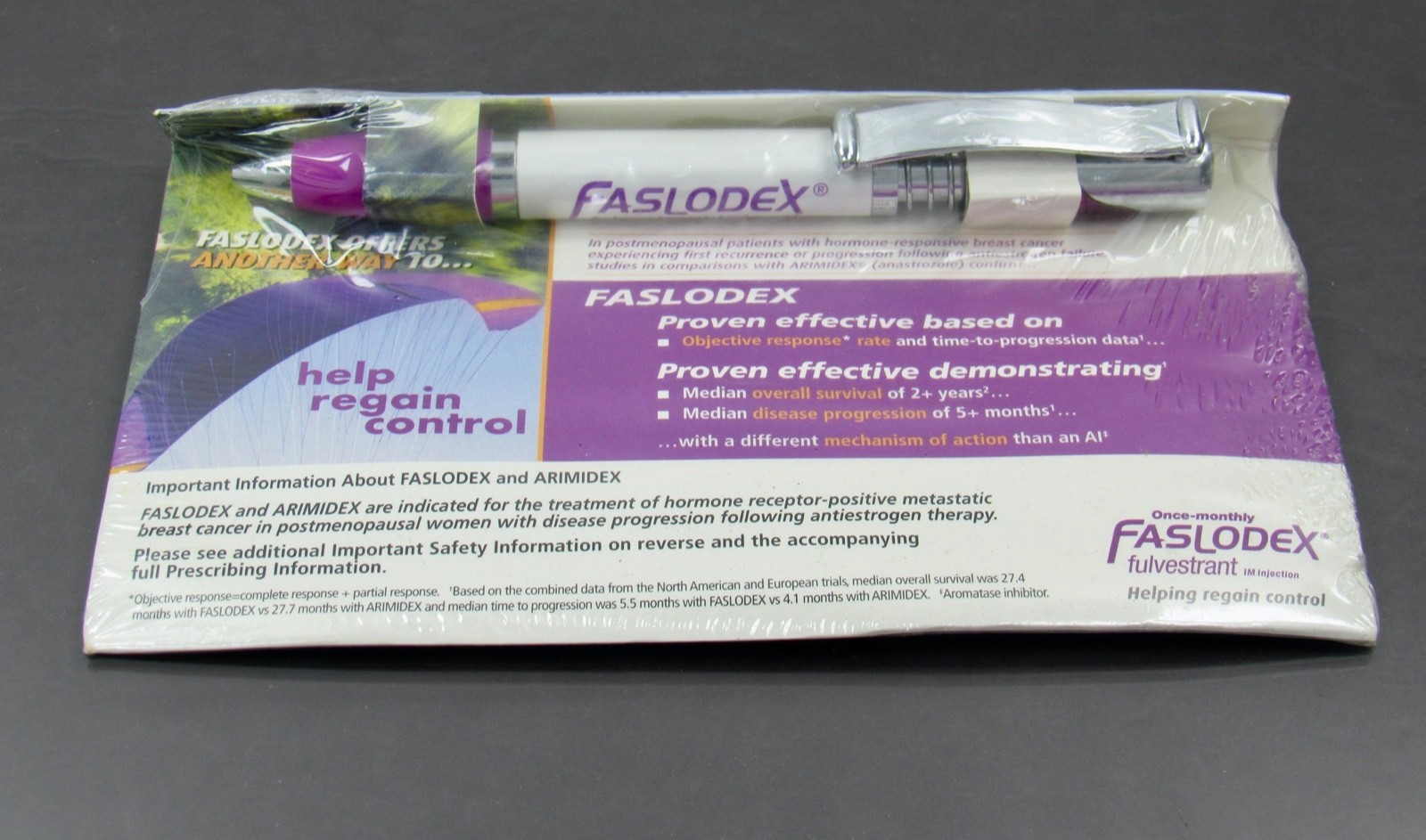 Exquisite Faslodex Heavy Metal PEN Drug Rep Pharmaceutical Promo SEALED on Card