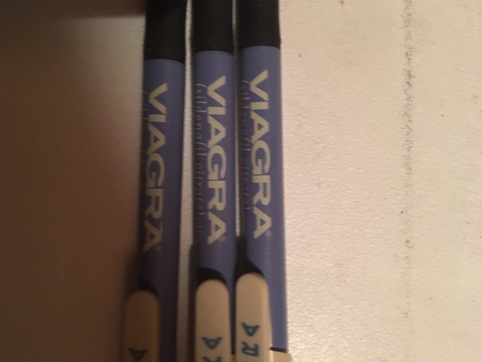 3 Viagra Pens Plastic Blue and Cream. New. Drug Rep. Pfizer. Pharmaceutical.