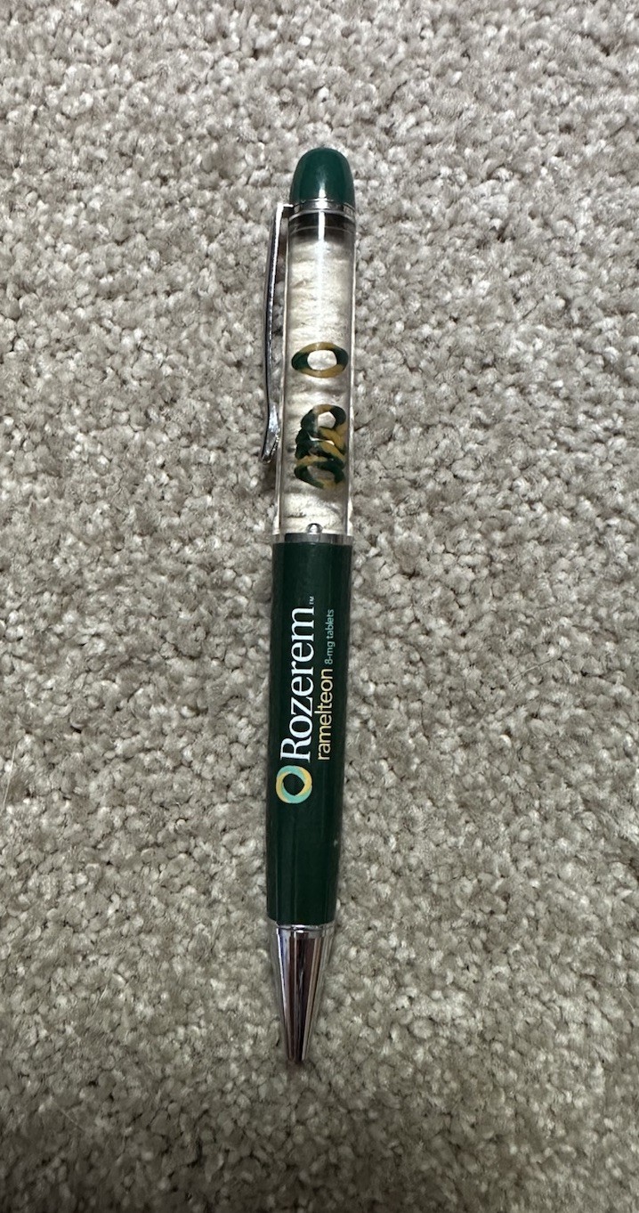 Rozerem Drug Rep Pharmaceutical Advertising Metal Pen, Tilt Floaty Pen, Works