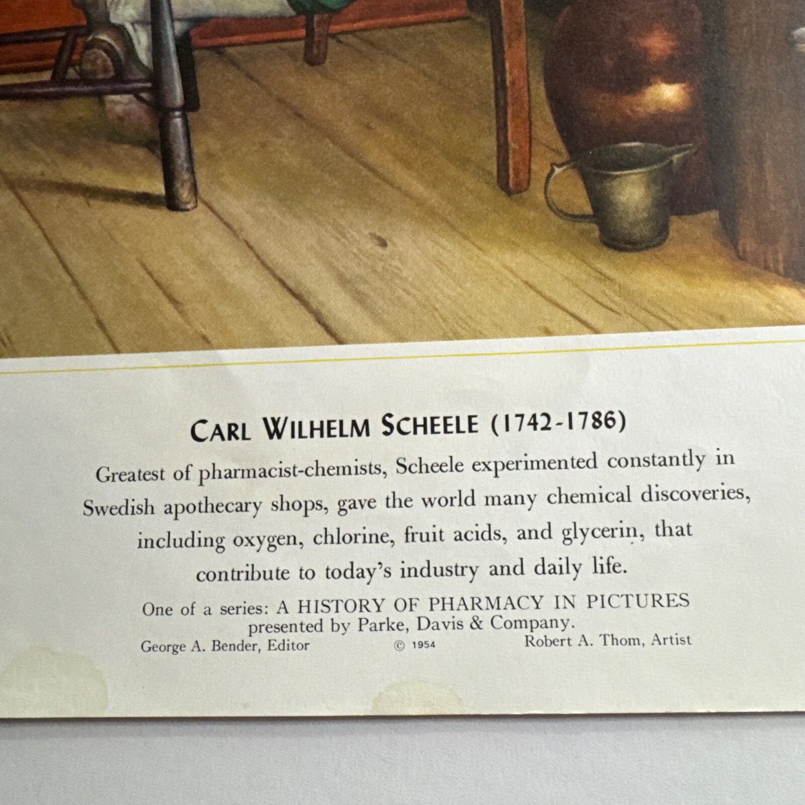 A HISTORY OF PHARMACY IN PICTURES 1954 PRINT# 21 Great Gift For Doctor 22″×18″