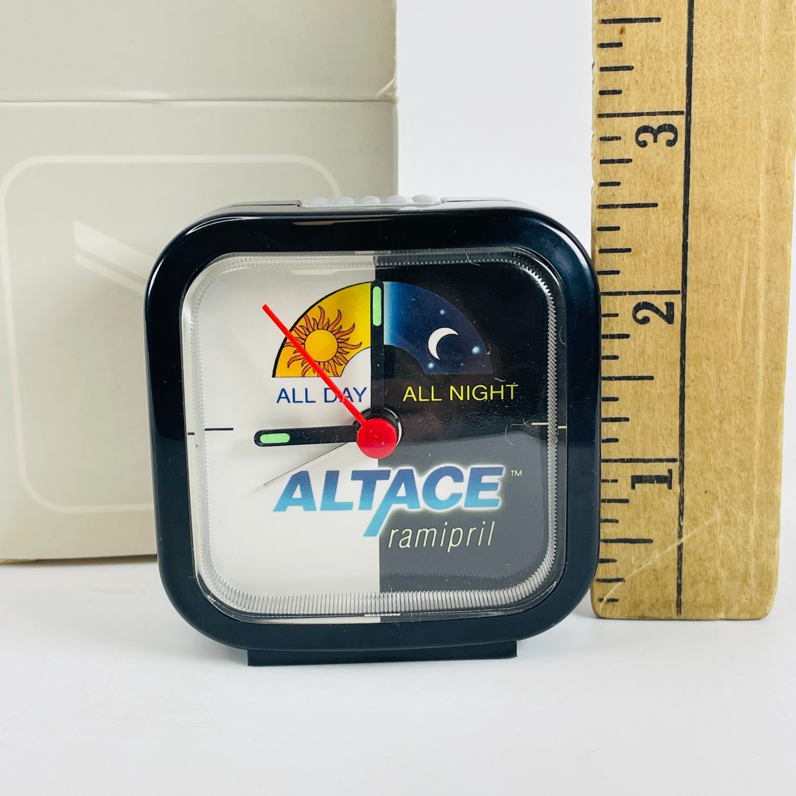 Altace Pharmaceutical Drug Advertising Promo Desk Travel Alarm Clock Vintage