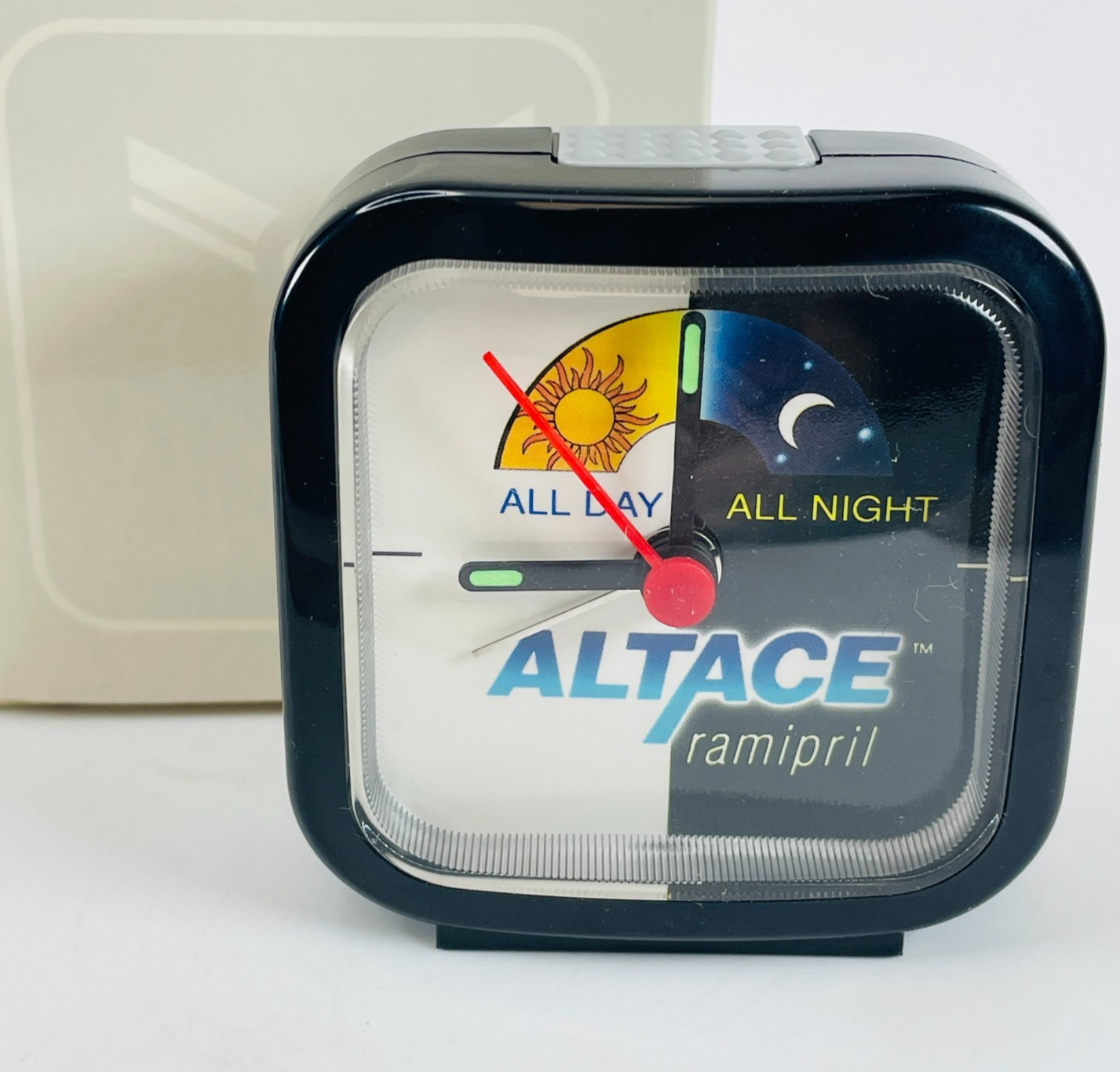 Altace Pharmaceutical Drug Advertising Promo Desk Travel Alarm Clock Vintage