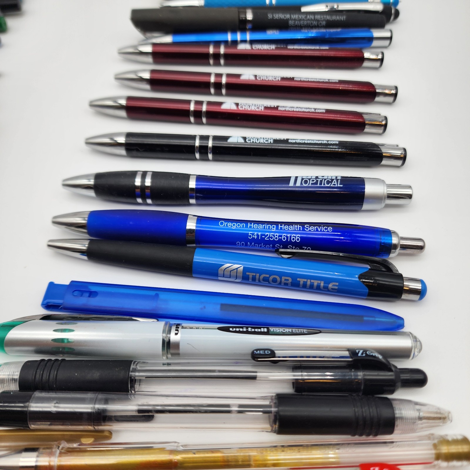 Large Lot Vintage Pharmaceutical Ballpoint Pen Drug Rep Promo Church Advertising