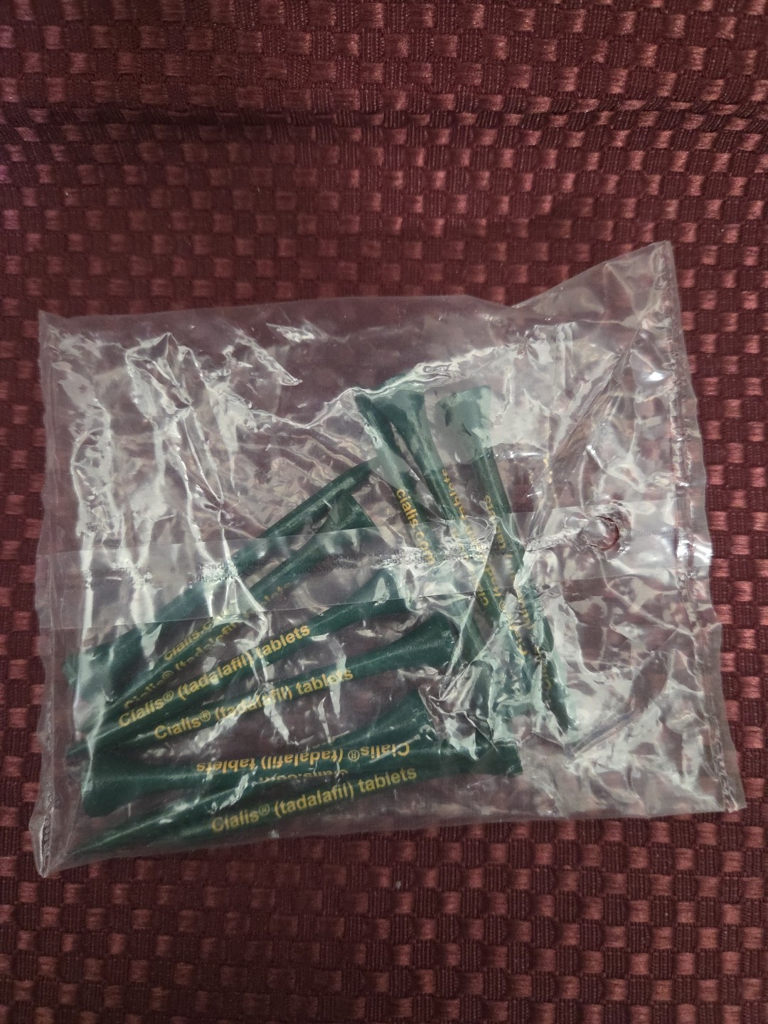 10 Vintage Drug Rep Promotional Golf Tees “Cialis” Wooden New In Package