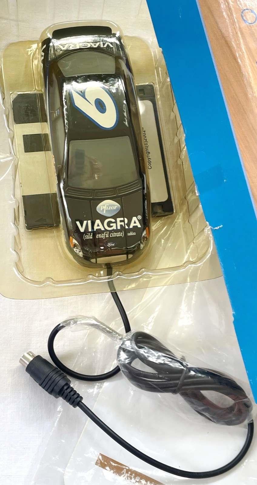 2002 Viagra Pfizer Pharma Promo Drug Rep Race Car Promotional Mouse, Pad, Clip