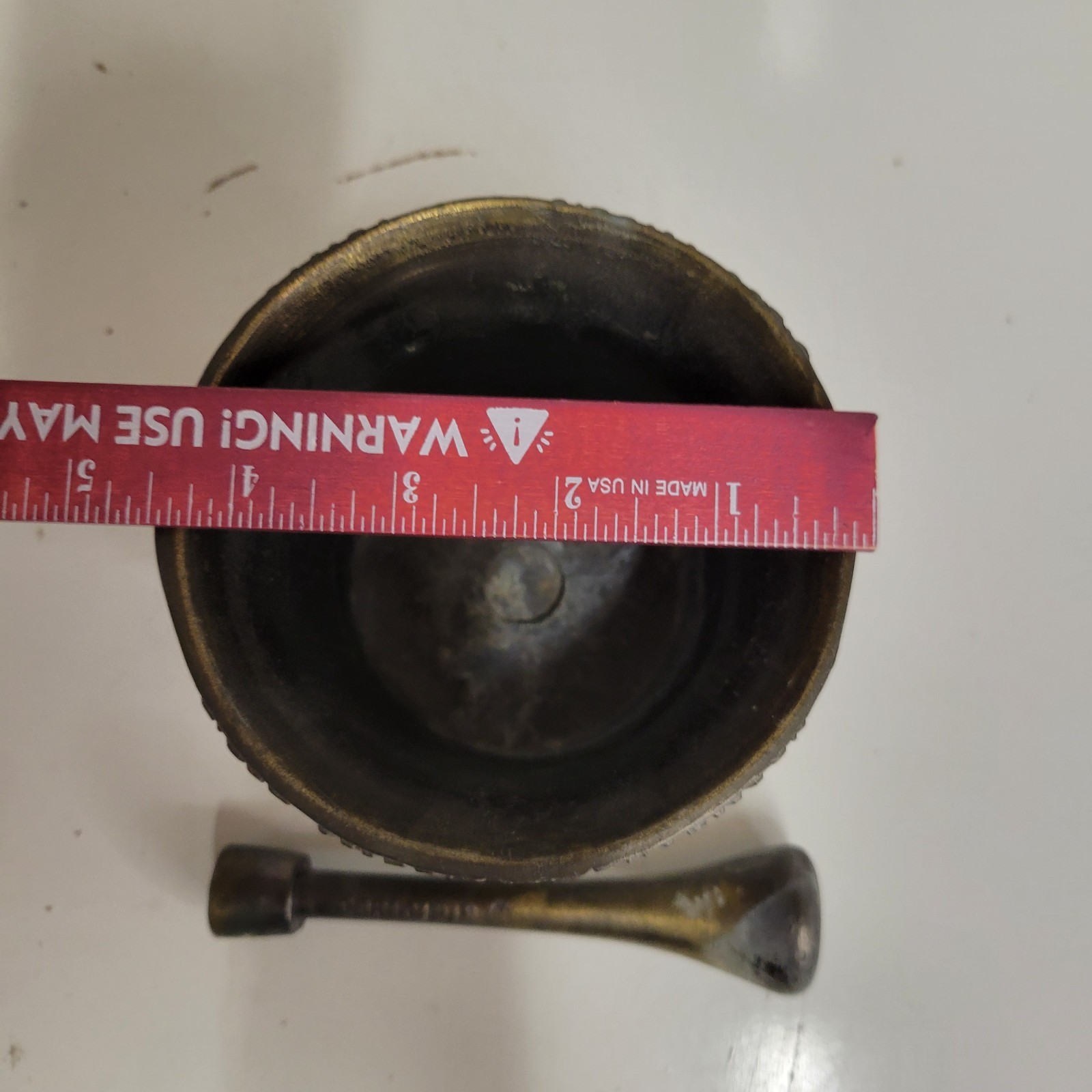 VTG Brass Bronze Schering Mortar & Coricidin Pestle 1752 First American Pharmacy