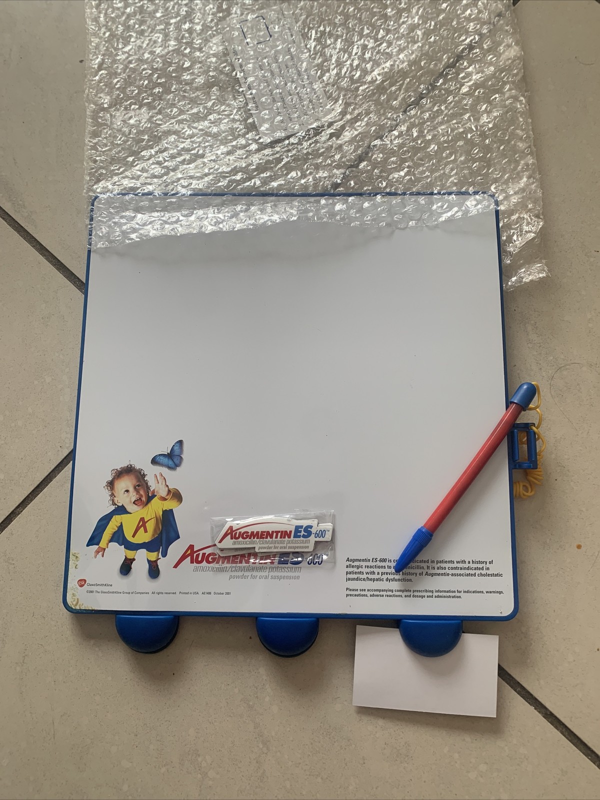 Magnetic White Board Augmentin Pharmaceutical Promotional New With Message Clips