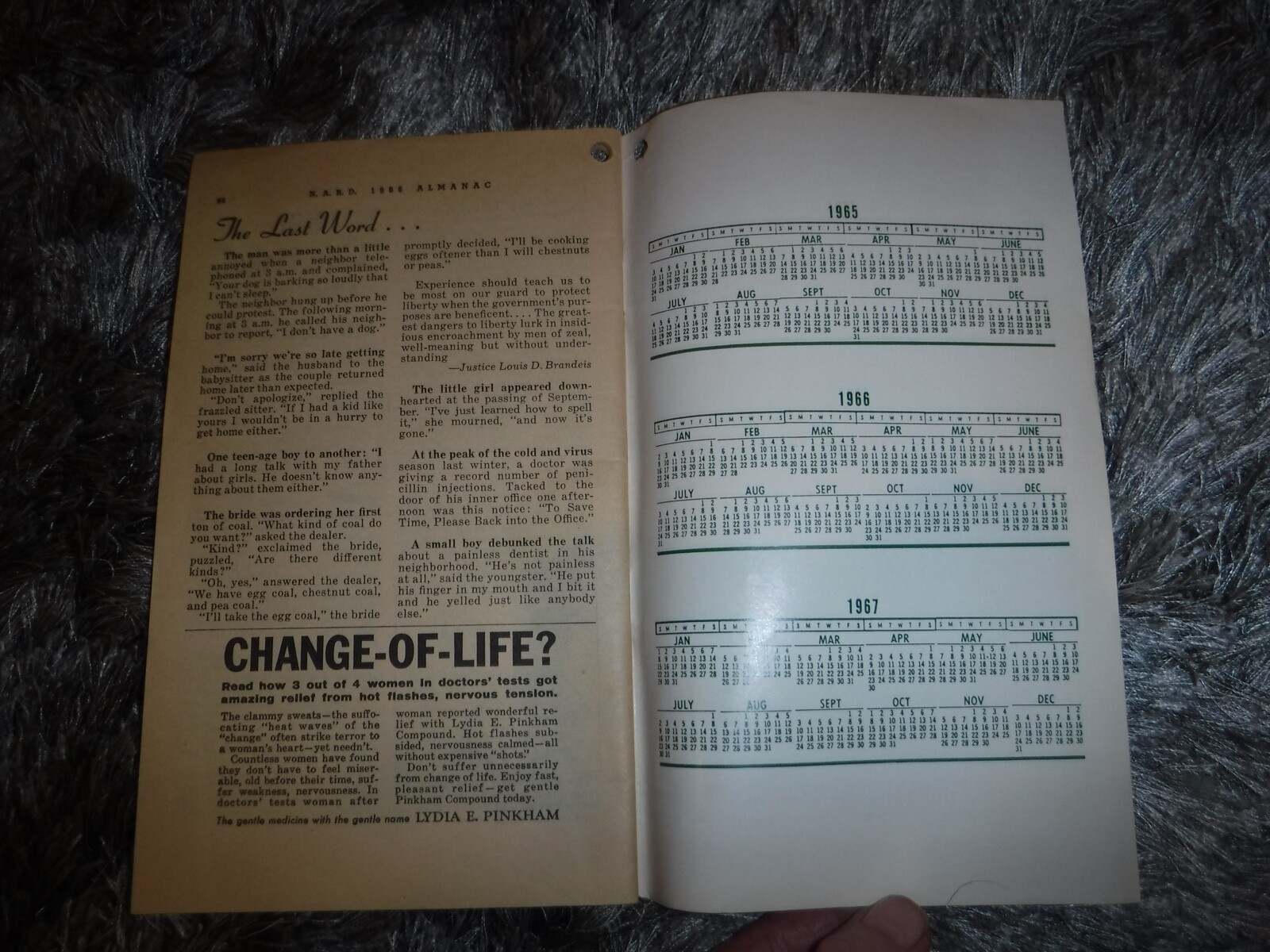 1966 GILBERTSON DRUG INC CHILTON, WI – N A R D ALMANAC BOOK VINTAGE