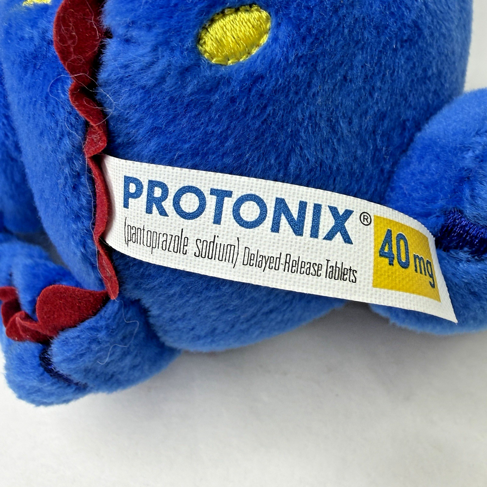 Protonix Drug Rep Pharma Plush Blue Toy Gerdy Dinosaur Promo Advertising Vintage