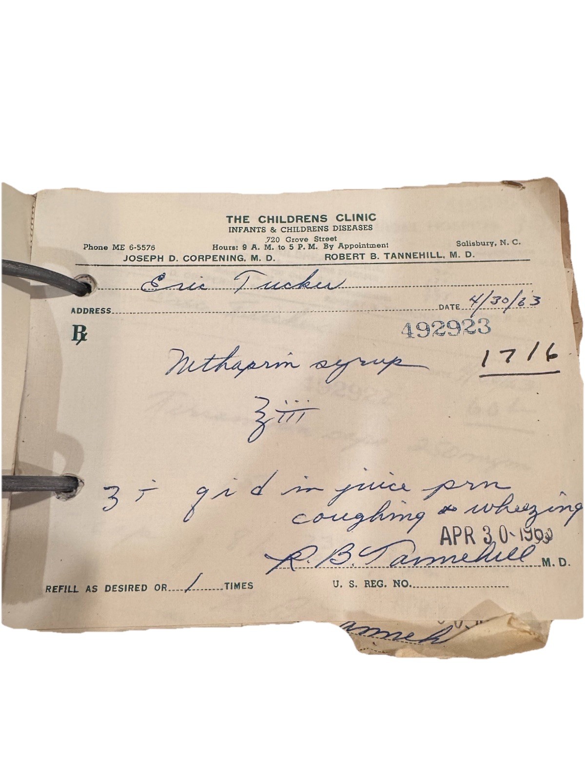 VTG Pharmacy Apothecary Prescription Box 1960s-70s (6 Available) Handwritten Rxs