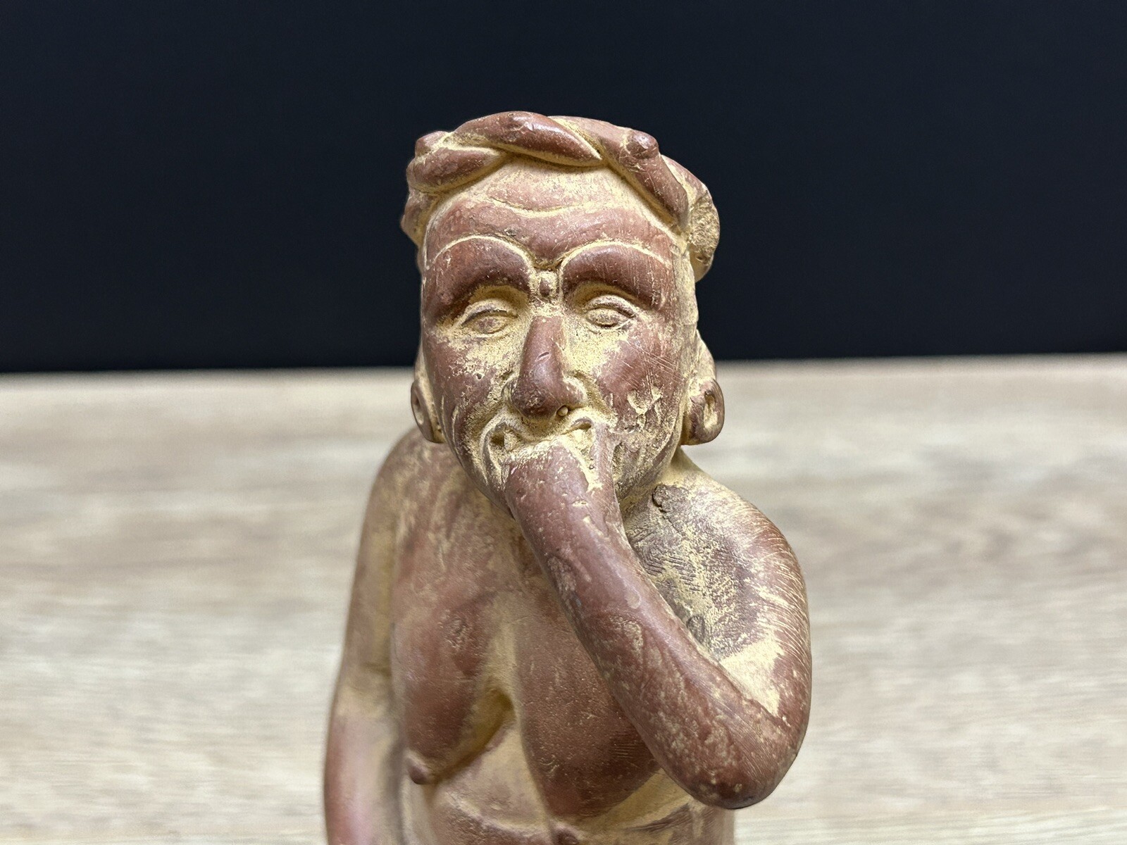 Vintage Portrait Of Anxiety/Depression Etrafon Promo Clay Figurine Mexico 800AD