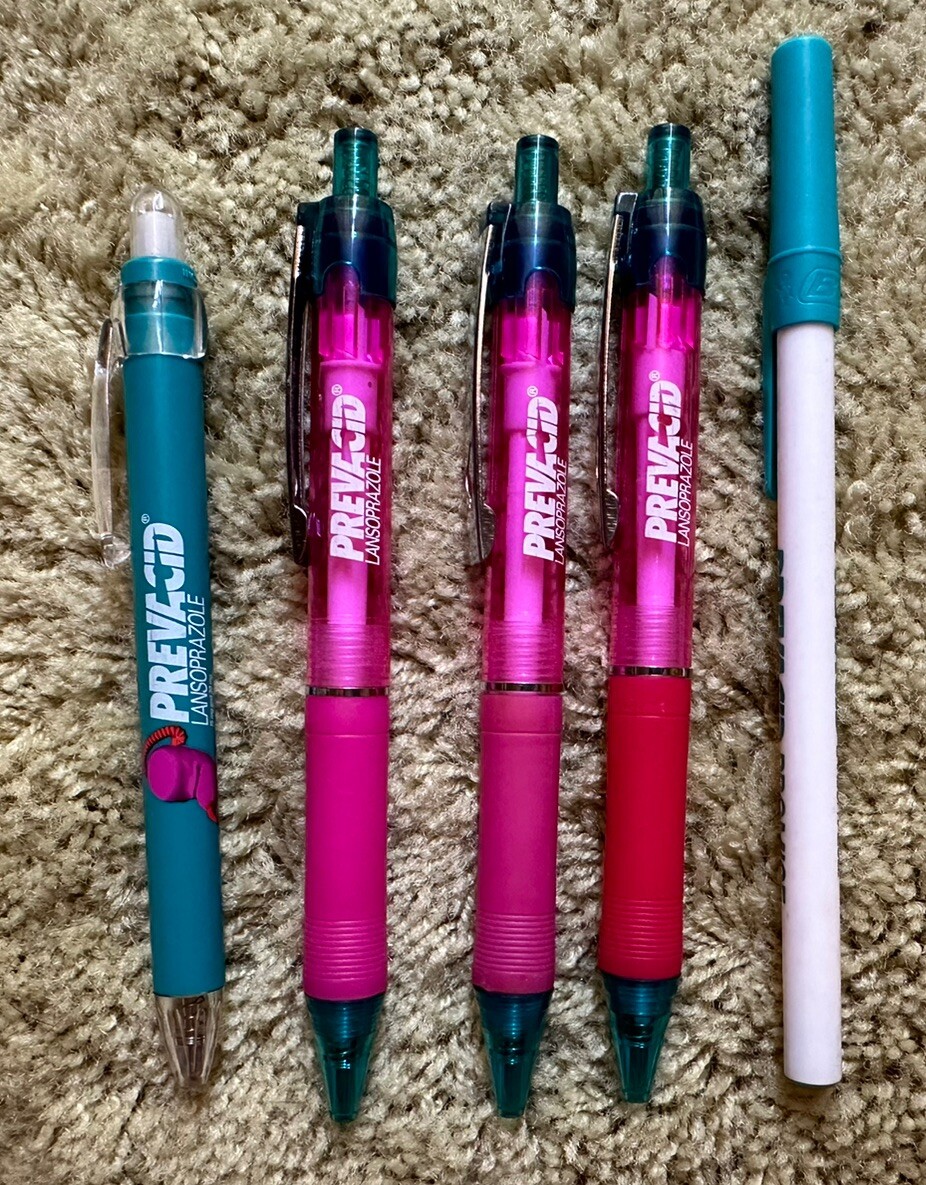 Prevacid Drug Rep Pharmaceutical Advertising Pen Plastic – Lot Of 5