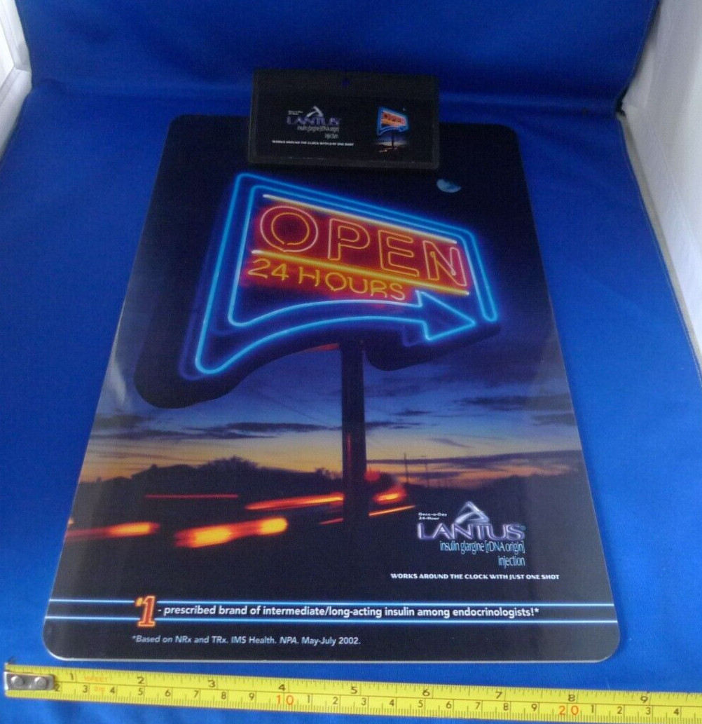 LANTUS Pharmaceutical Drug Rep Clipboard RARE Promo Advertising