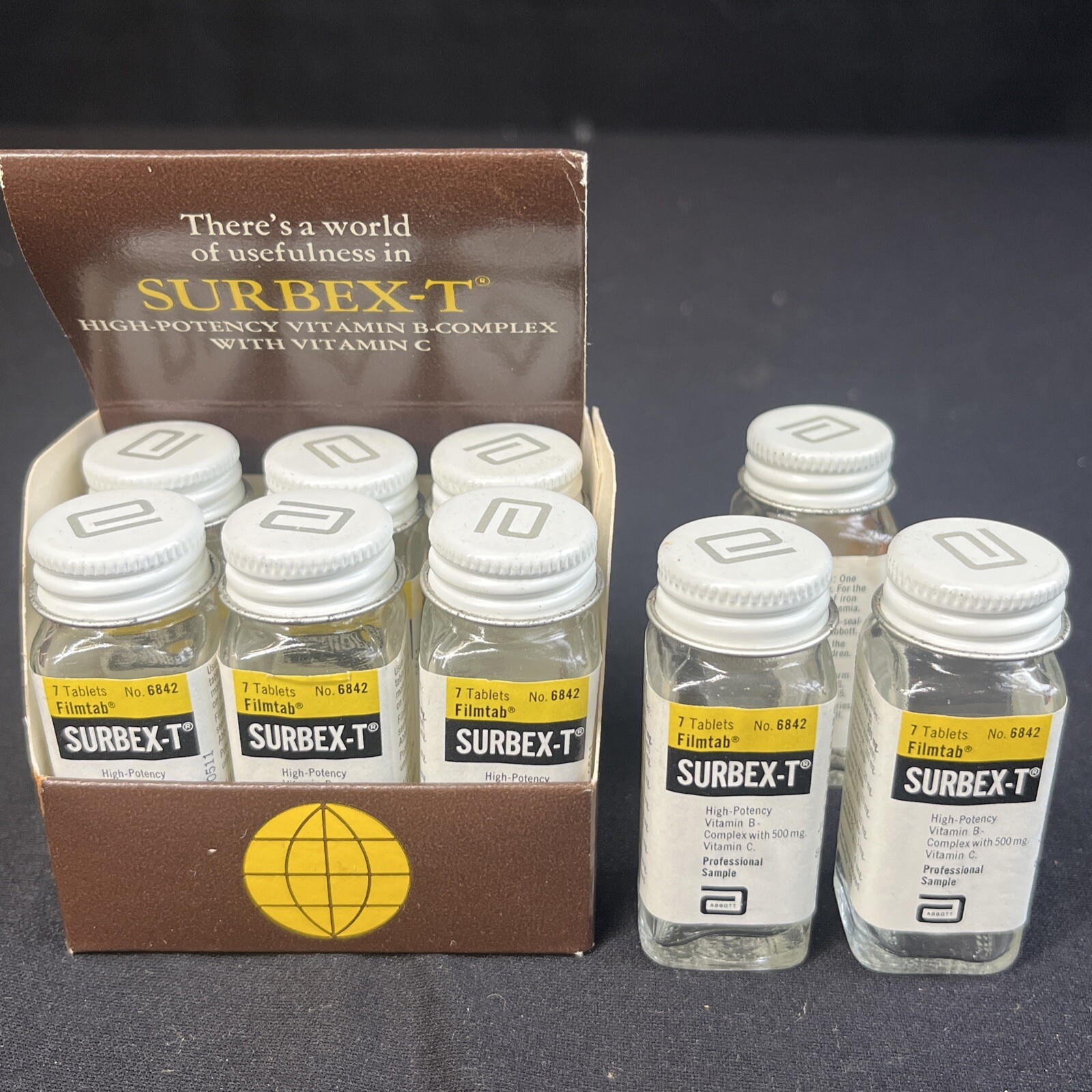 (9) Vintage Abbott Laboratories SURBEX-T Pharmacy Displays Medical