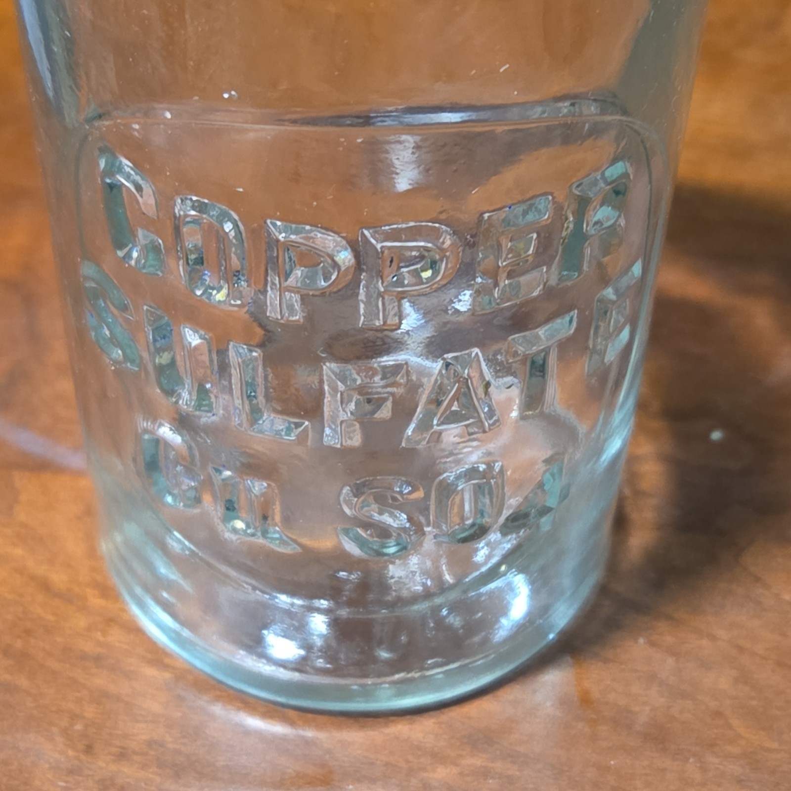 Vintage Wheaton Copper Sulfate CuSO4 Glass Bottle No. 30 Embossed Laboratory USA