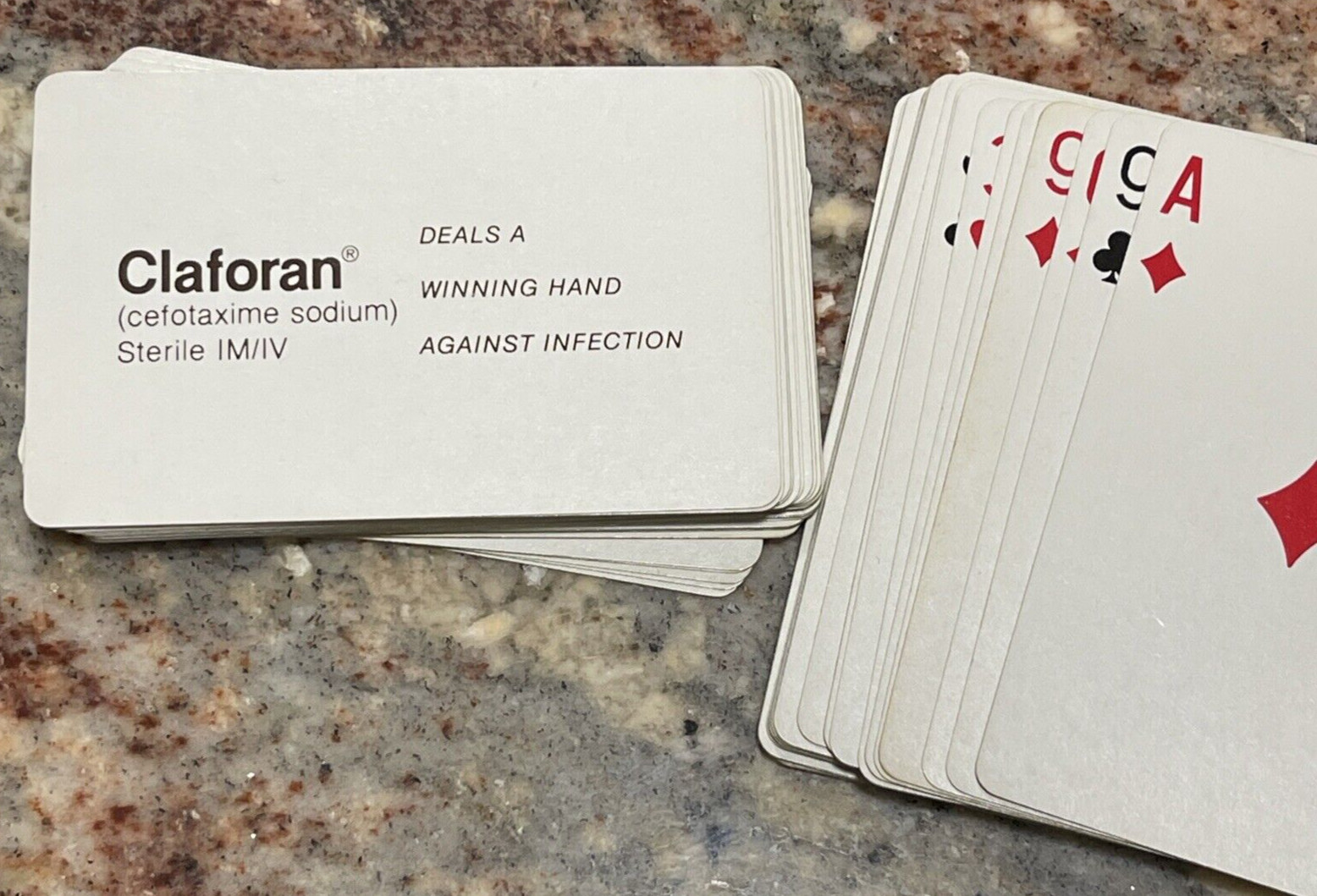 CLAFORAN Antibiotic IM/IV Pharmaceutical Drug Rep Playing Cards Advertising