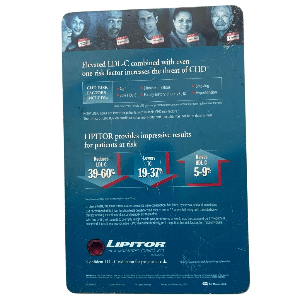 Lipitor Pharmaceutical Advertising Clipboard