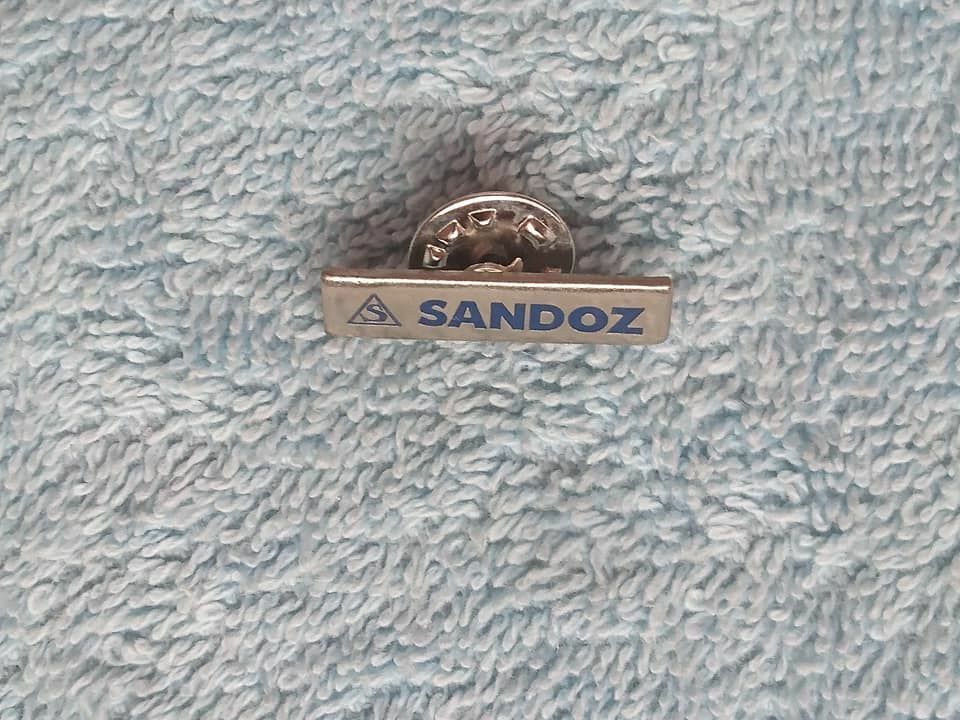 🔴SANDOZ Pharmaceuticals pin LSD Albert Hofmann Logo pin badge / second one🔴