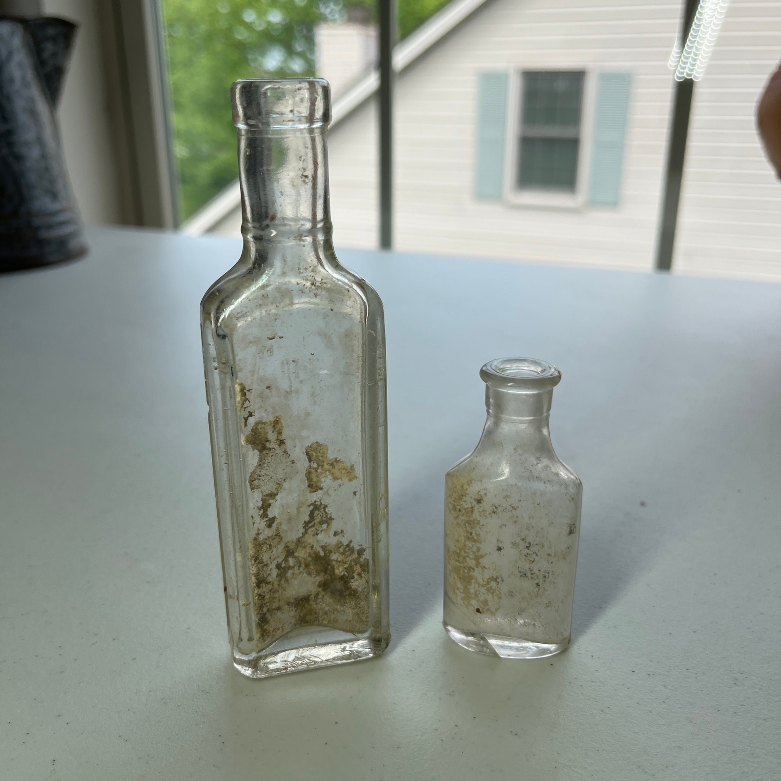 Antique Apothecary Medicine Bottles Lot of 2 Clear