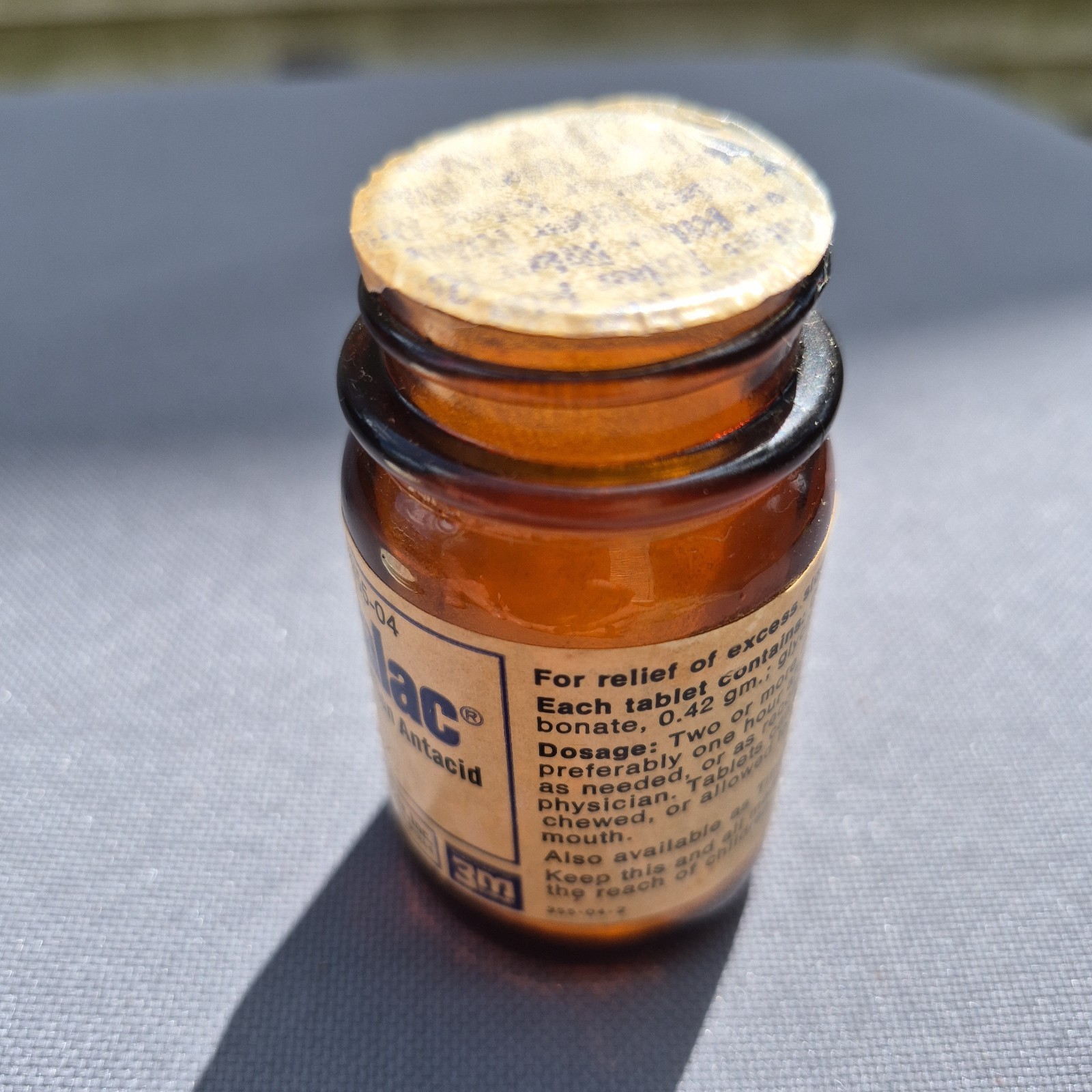 Vintage Titralac Antacid Bottle Riker Labs 3M Glass Pharmacy Apothecary Prop