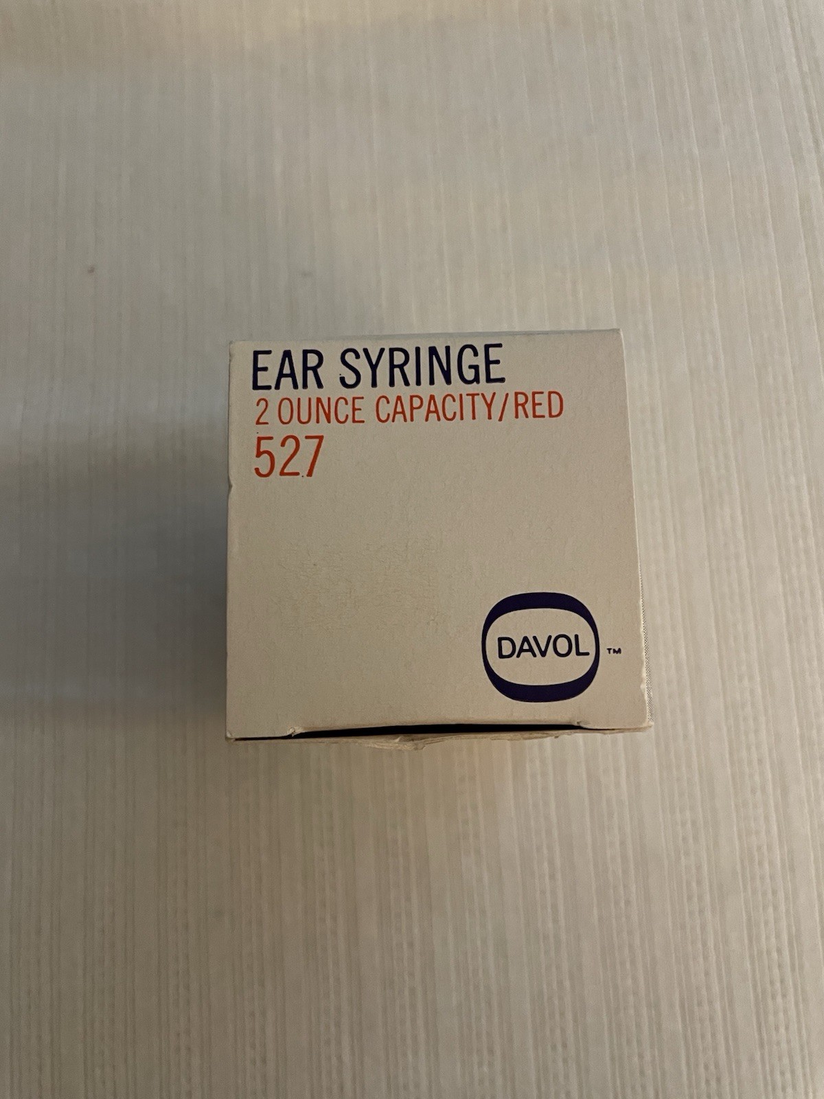 Vintage Davol Reusable Rubber Ear Syringe 2 oz Red original box, MPN 527