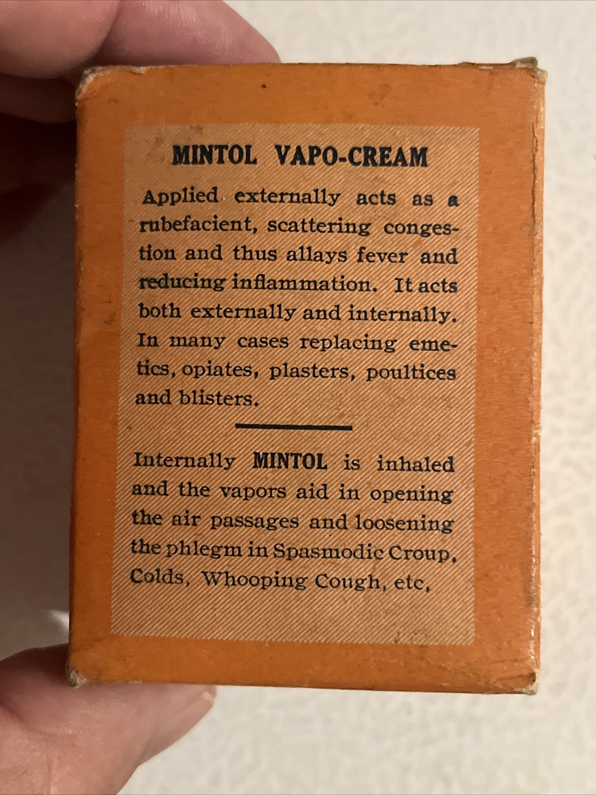 Vintage 1930s Mintol Vapor Medicine Cream Jar NOS Full Box Malden Ma