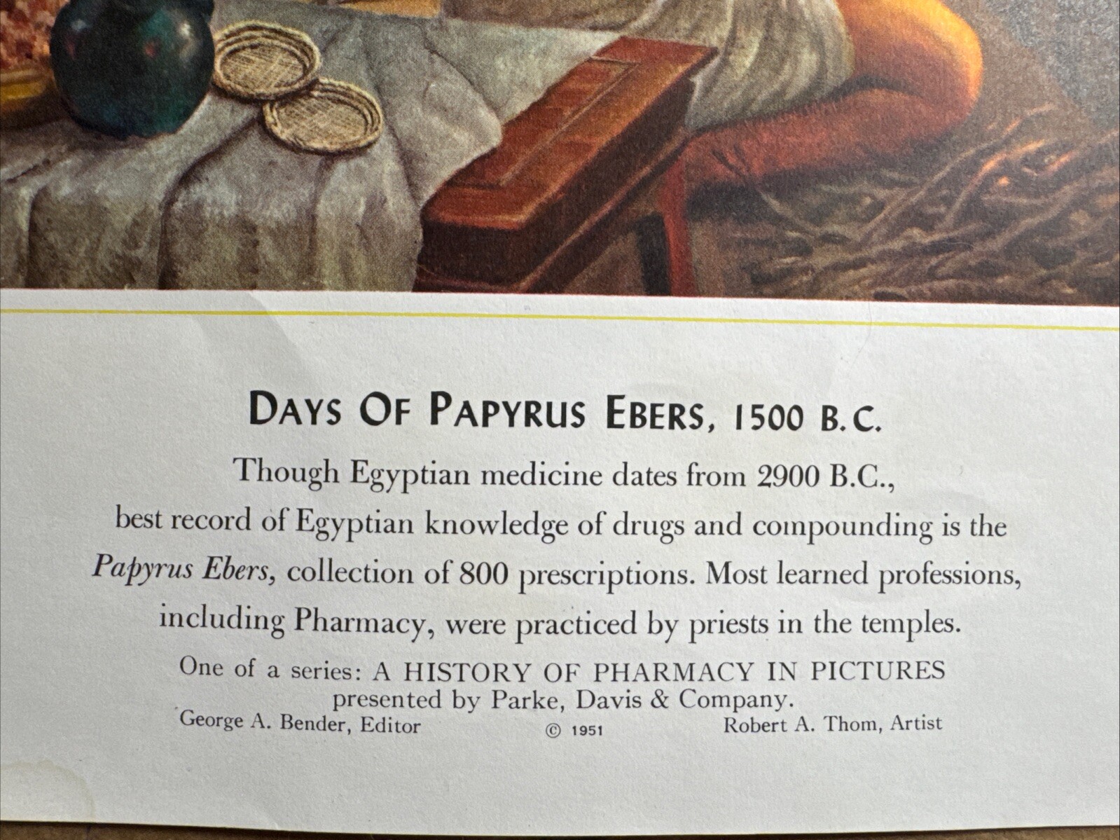 A HISTORY OF PHARMACY IN PICTURES 1954 PRINT#4 Great Gift For Doctor 22″×18″