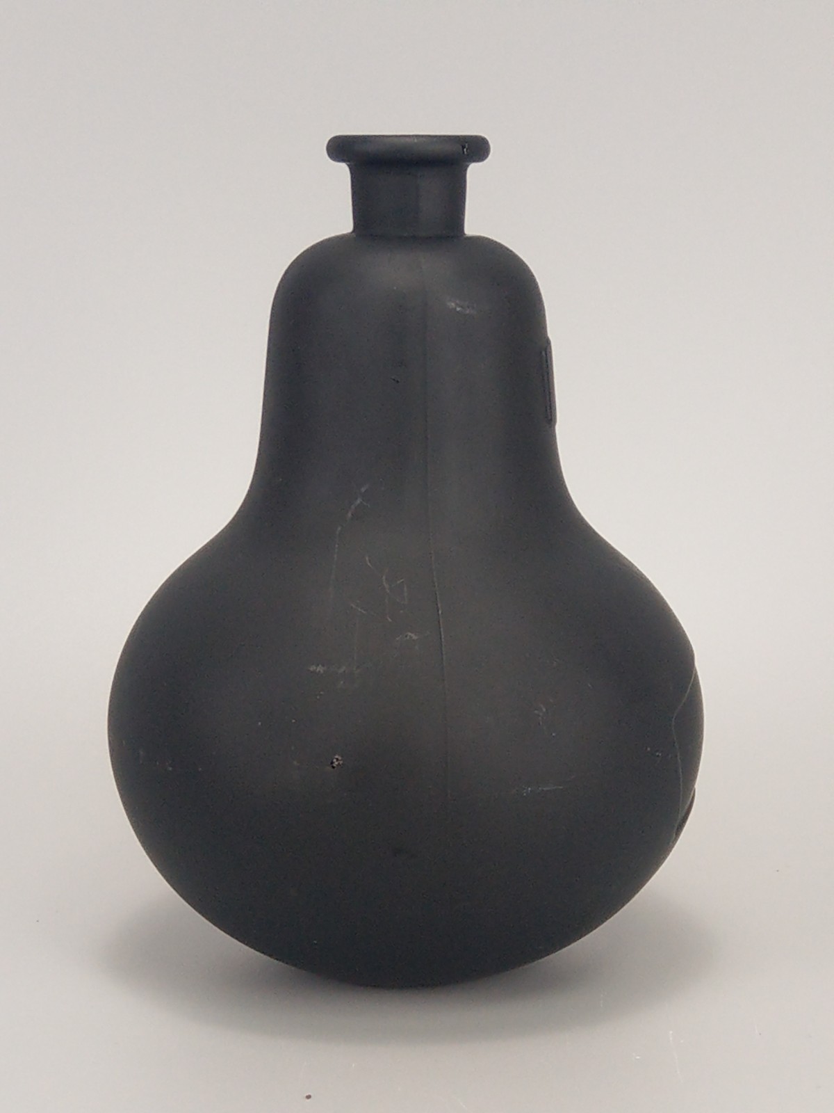 Vintage black matte glass apothecary bottle Royal Pharmaceutical Society