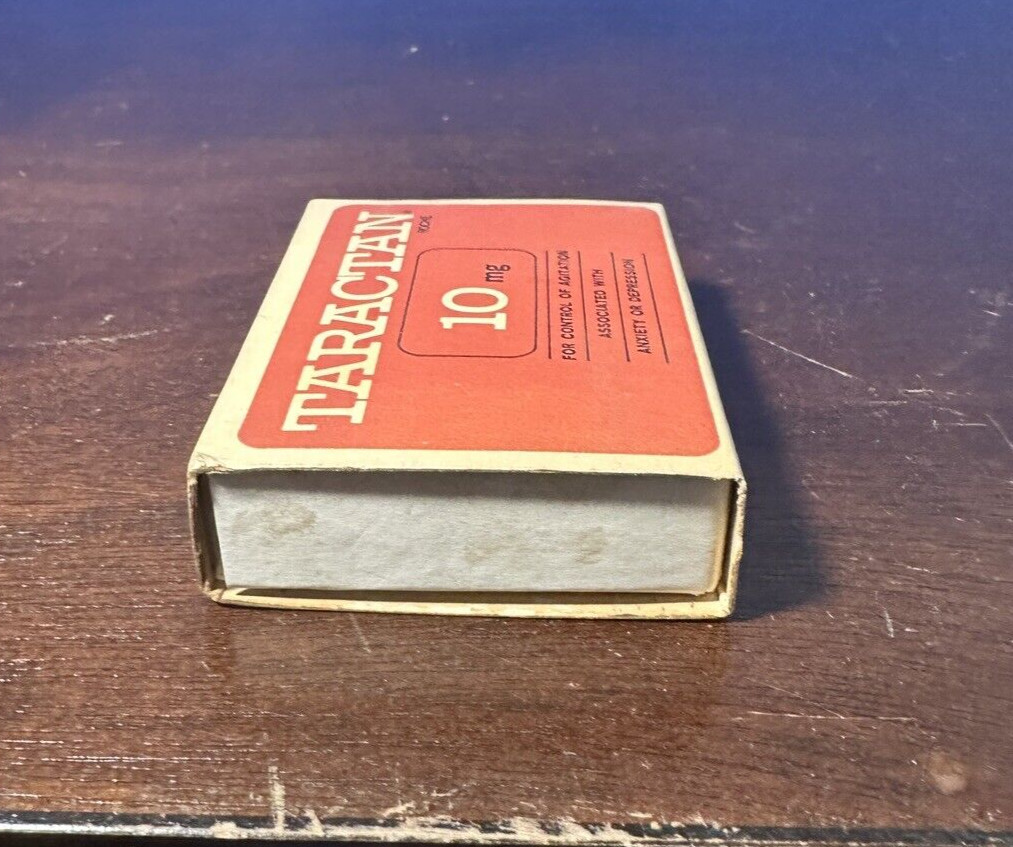 Antique Taractan Roche Laboratories Empty Box Agitation Anxiety Depression Pills