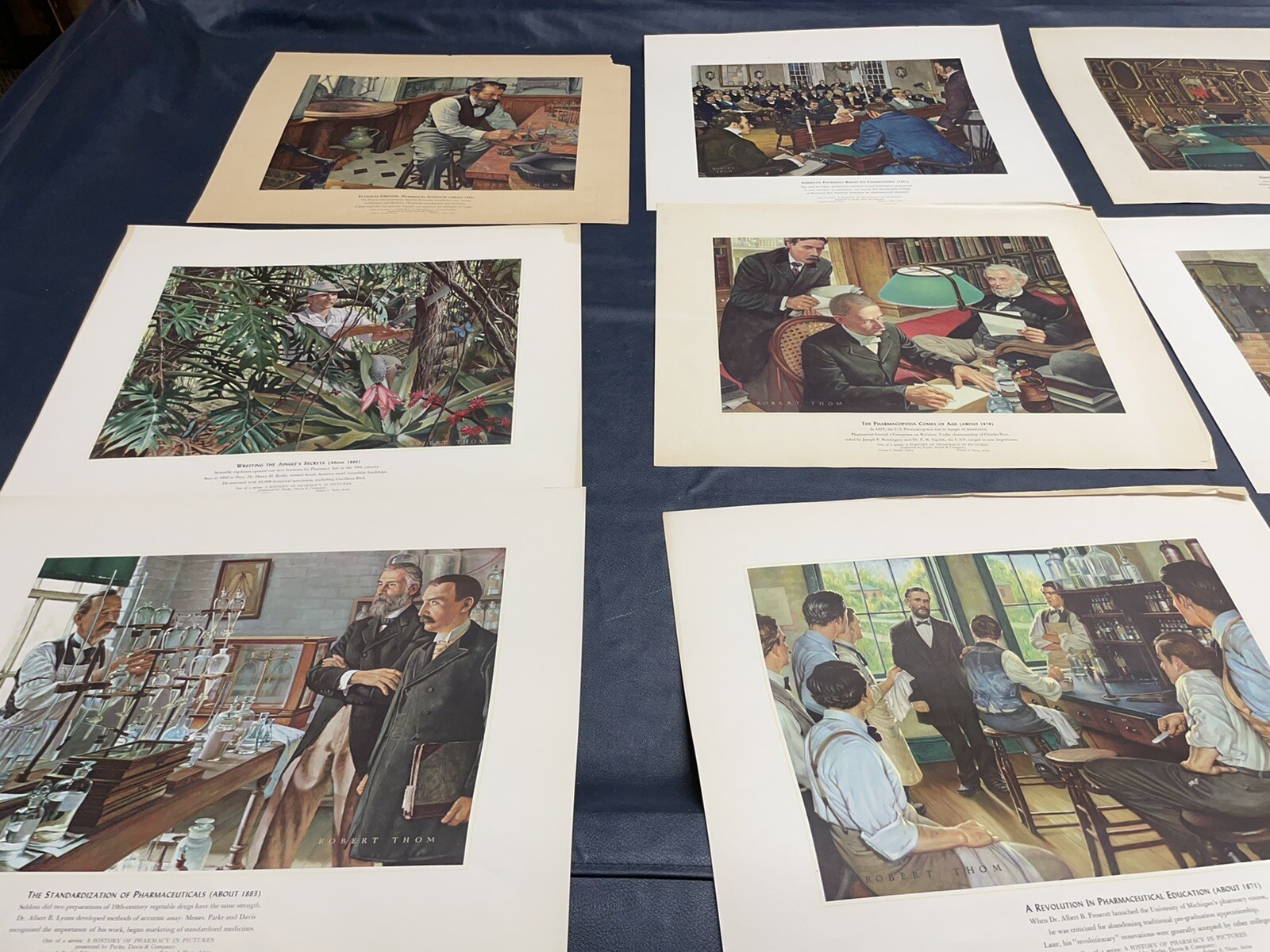 History Of Pharmacy In Pictures Orig Parke Davis Company Art Prints 1950’S Vtg
