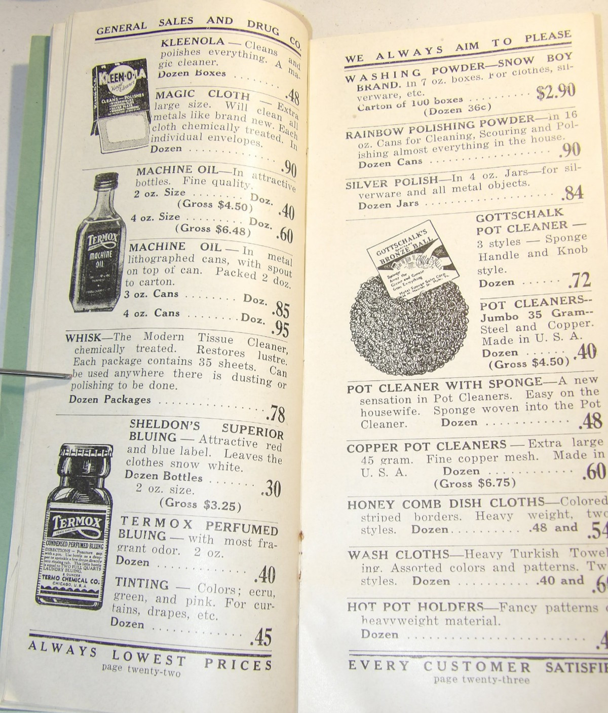 VTG 1930s DRUG STORE WHOLESALE CATALOG! DEPRESSION PRICES! CONDOMS/SHAVING/MEDS!