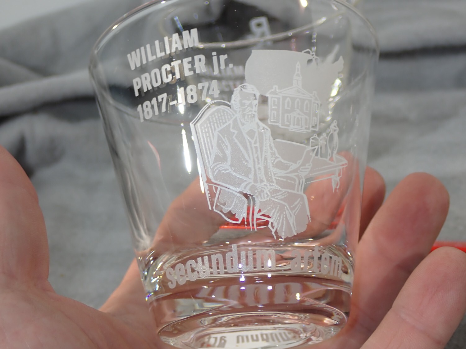 William Proctor Jr RX Secundum Artem Etched Barware Glass Set Of 4 FLAWLESS