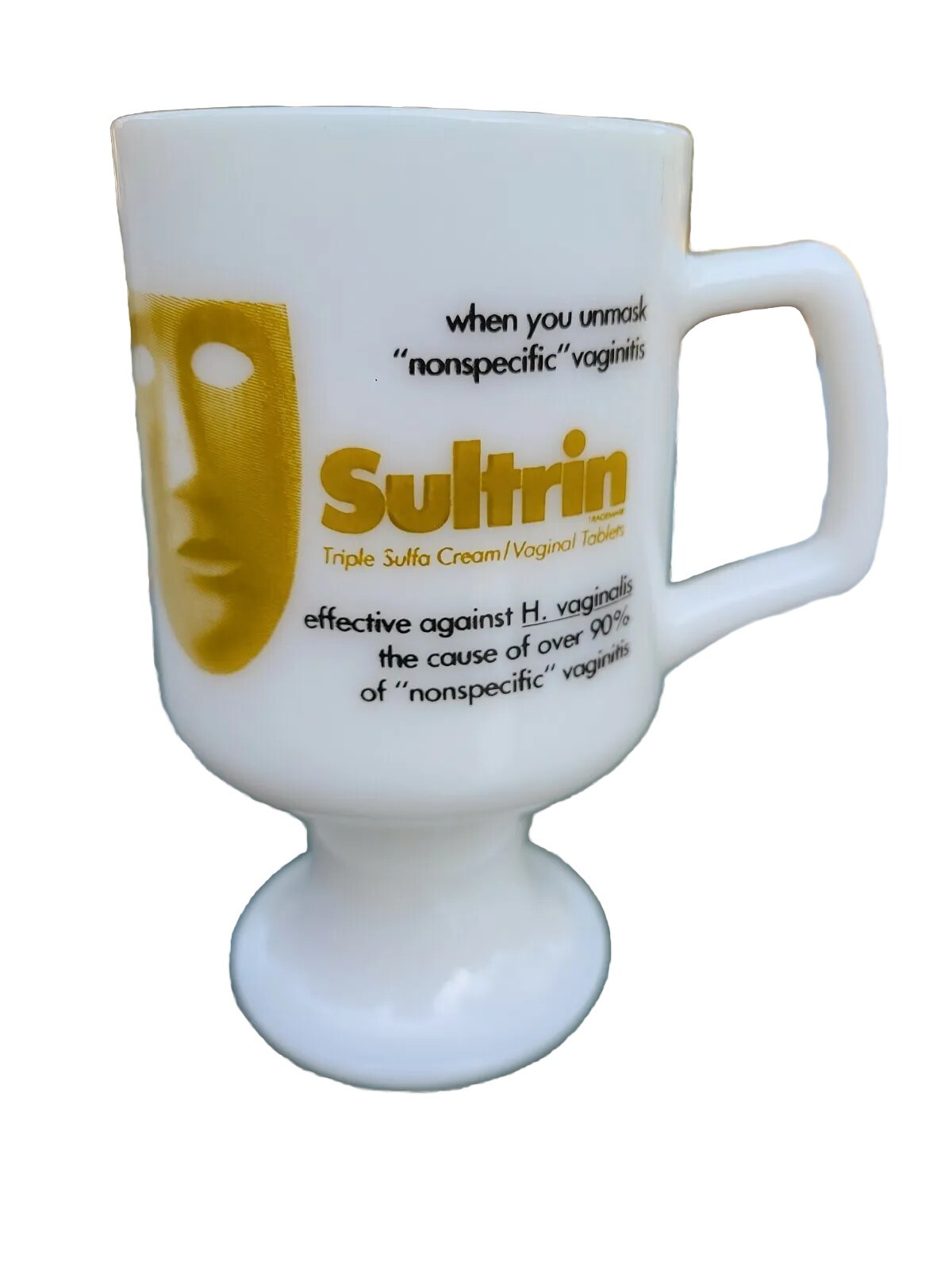 Vintage 1980’s Pharmaceutical Marketing Mug “SULTRIN” Triple Sulfa Vaginal Cream