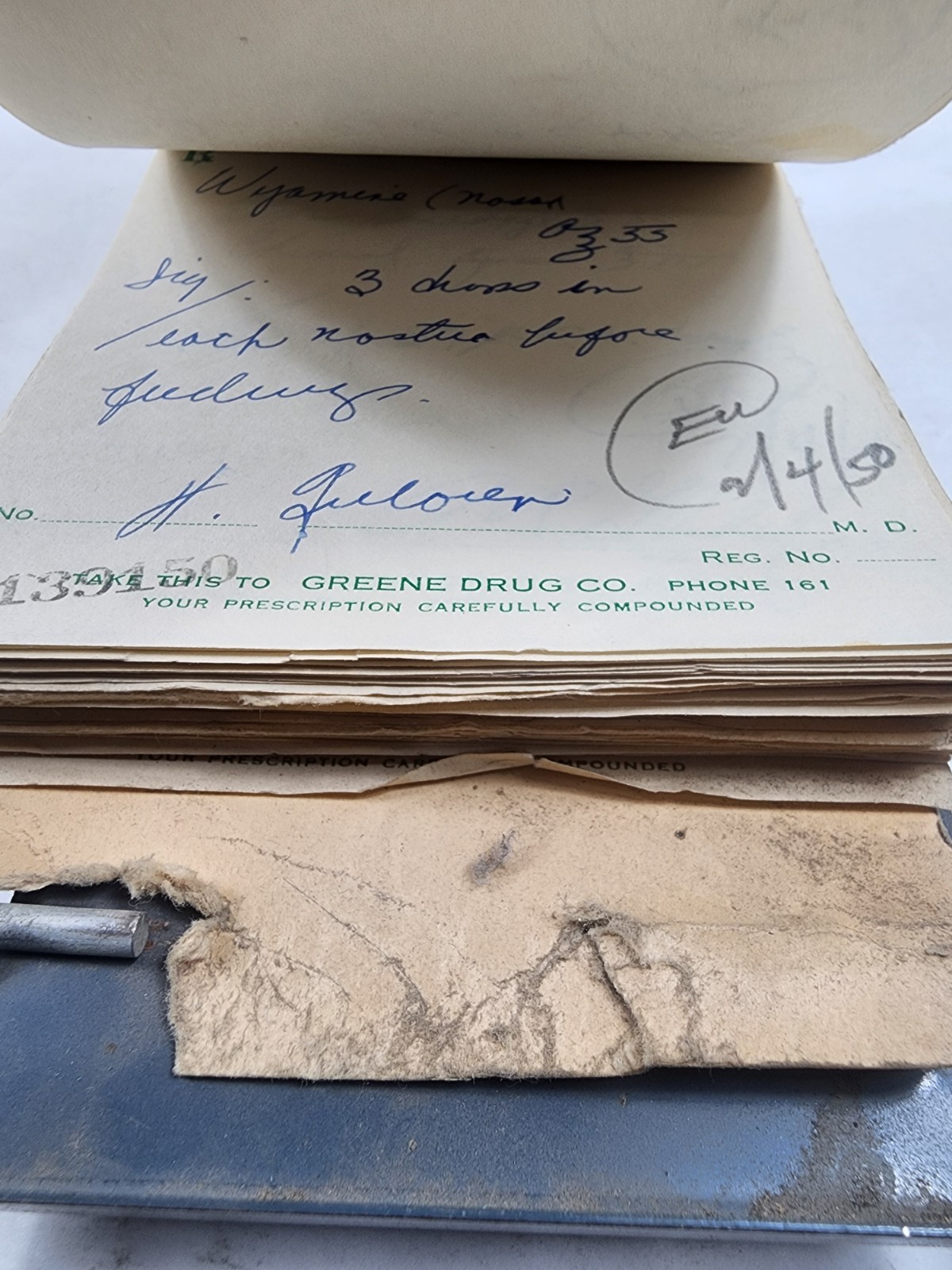 Prescription Atlas Rx Pad Paper Apothecary Druggist Pharmacy Medicine 1950