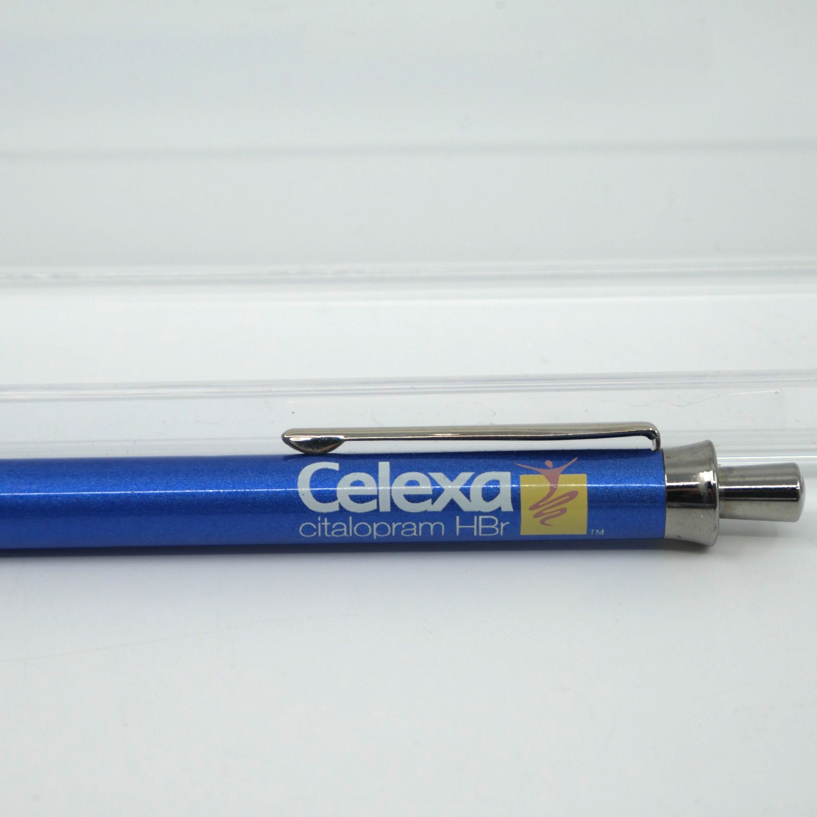 CELEXA Drug Rep Pharmaceutical Advertising Pen Metal Blue clicker
