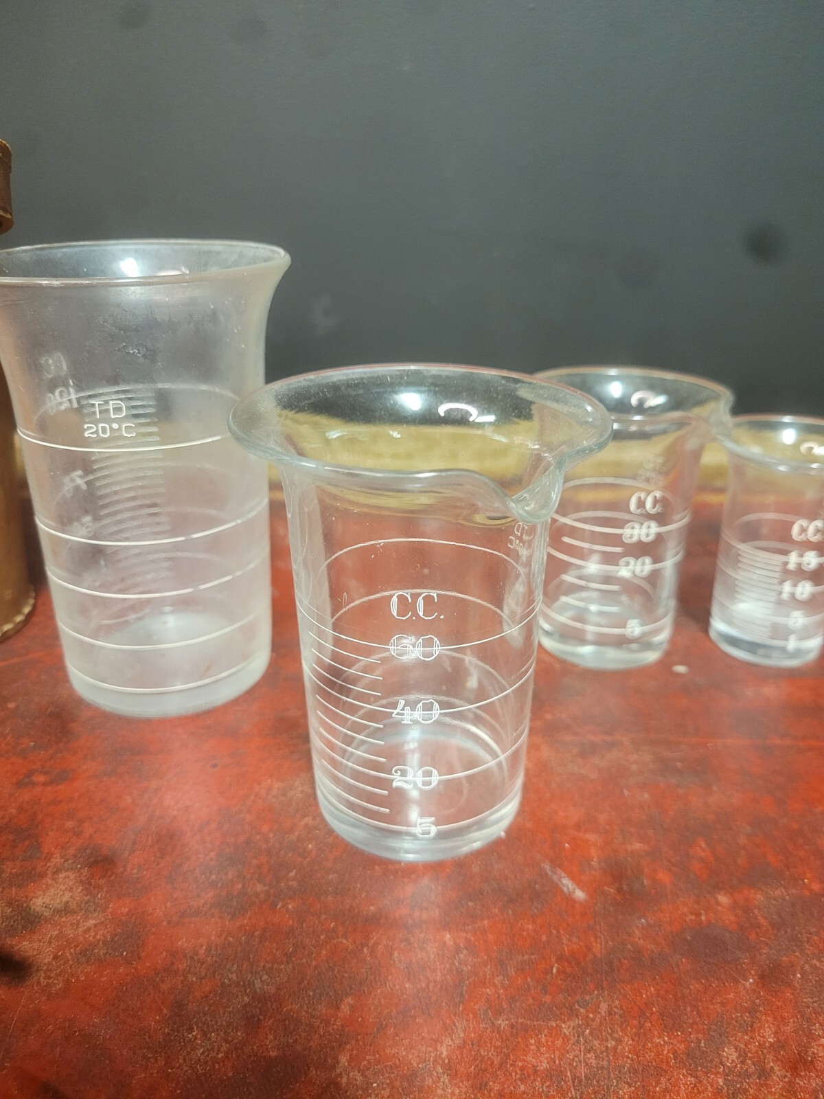 Vintage Nesting Measuring Cups Glass Metric Doctor Apothecary Medicine