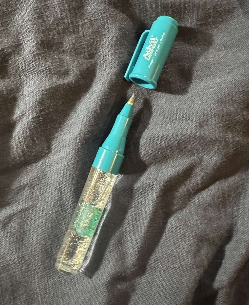 ADVIL LIQUI-GELS PEN w/Glitter & Pill Pharmaceutical Drug Promo Collectible RARE
