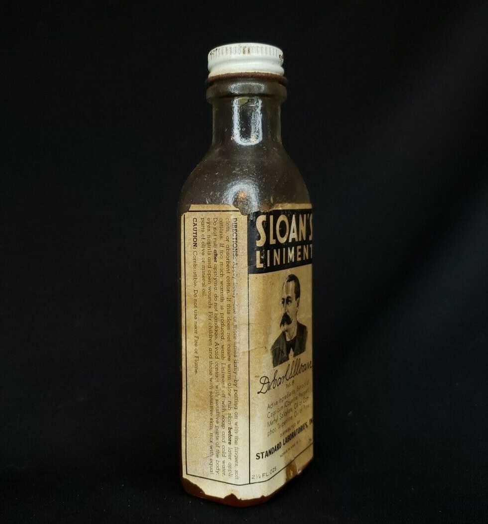 Vintage Sloan’s Liniment Bottle – 2.5 Oz – Roughly 1/4 Full