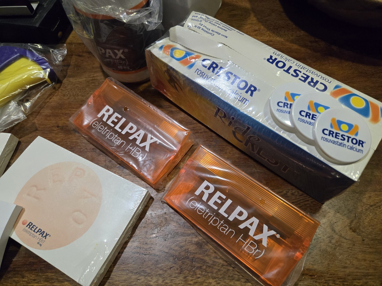 Pharmaceutical Drug Rep Marketing Office Supplies Lot Relpax Crestor Zmax LQQK !