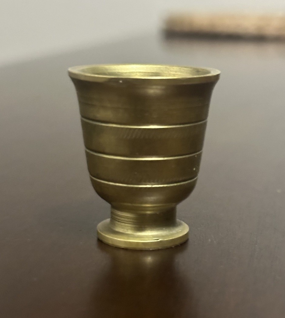 Antique Brass Mortar Pestle Small Apothecary Tools Solid Brass Vintage 1.3’ Inch