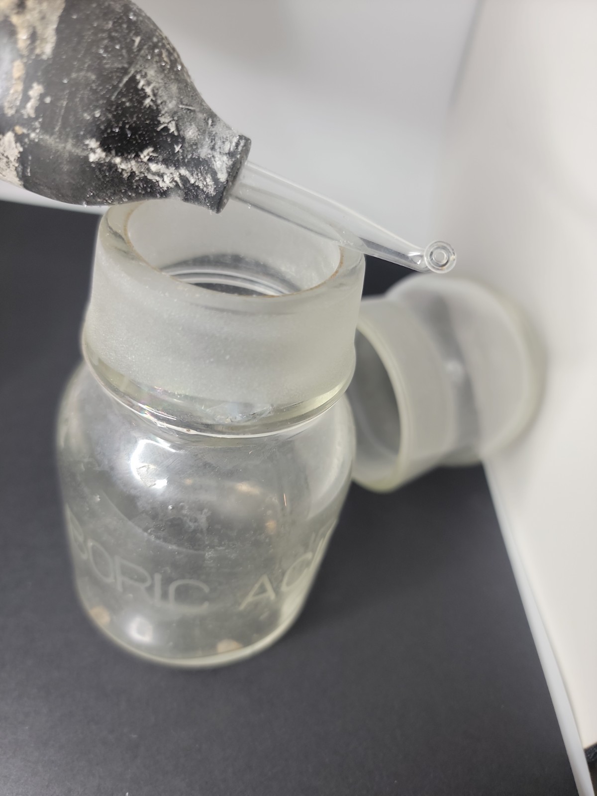 Vintage Apothecary Boric Acid Glassware With Stopper