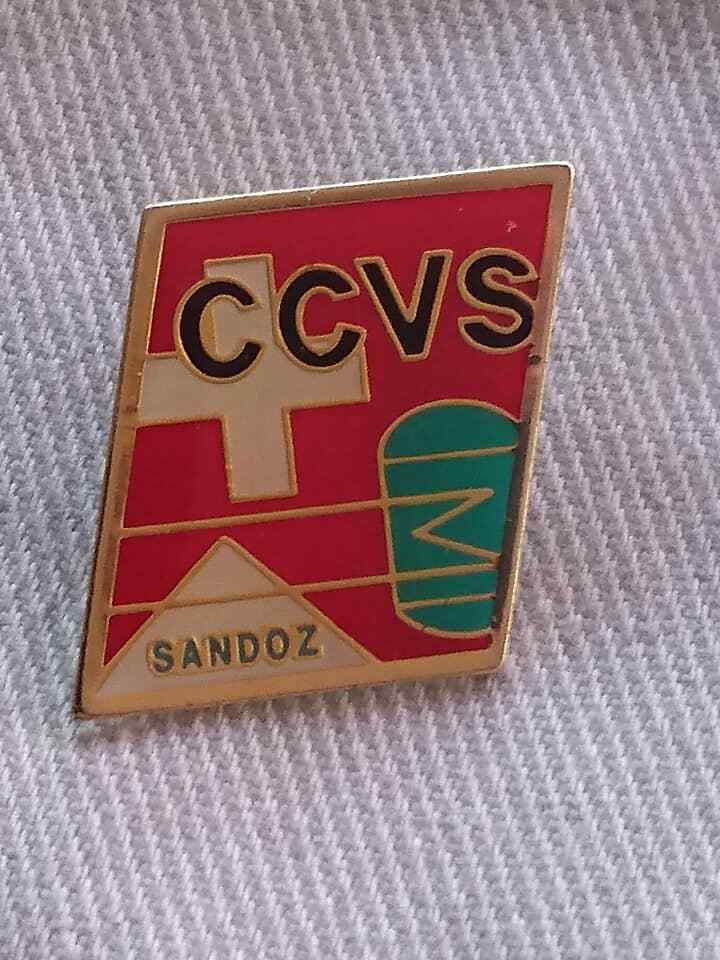 🔴SANDOZ CCVS Pharmaceuticals pin LSD Albert Hofmann Logo Badge Numbered 0107🔴