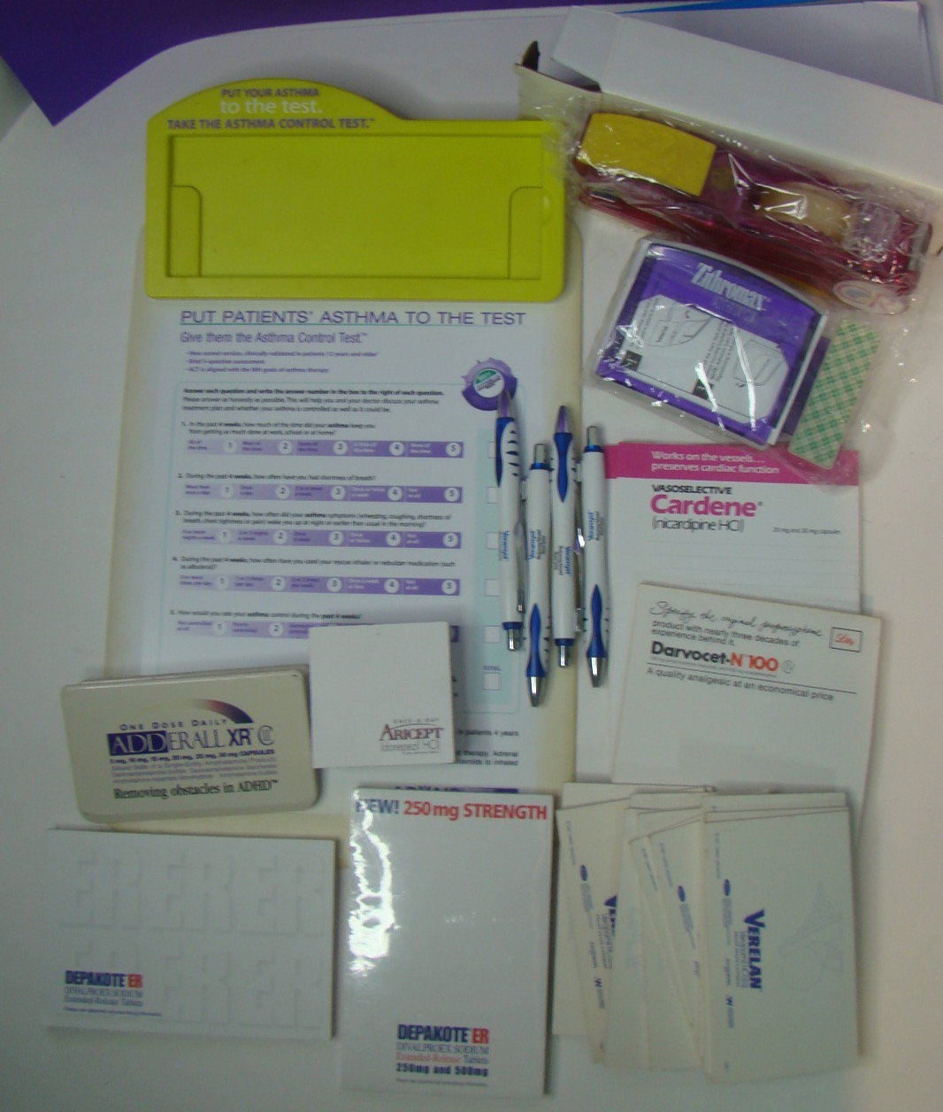 Misc Lot of Pharmaceutical items Drug Rep Stapler pens note pads Doctor sample